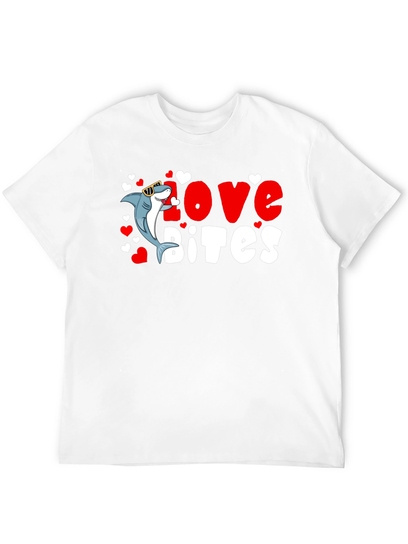 Black Love Bites Shark Valentine's Day T-Shirt view 12