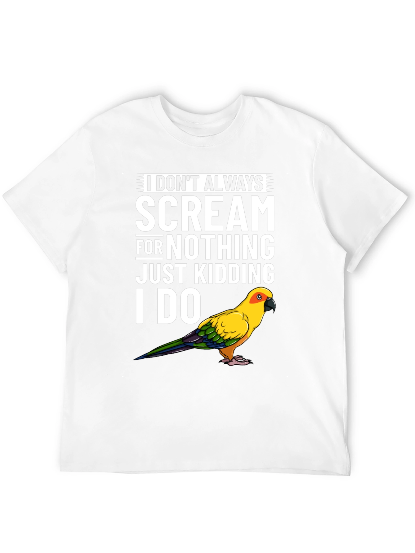 Black Funny Parrot T-Shirt - I Don't Always Scream view 12
