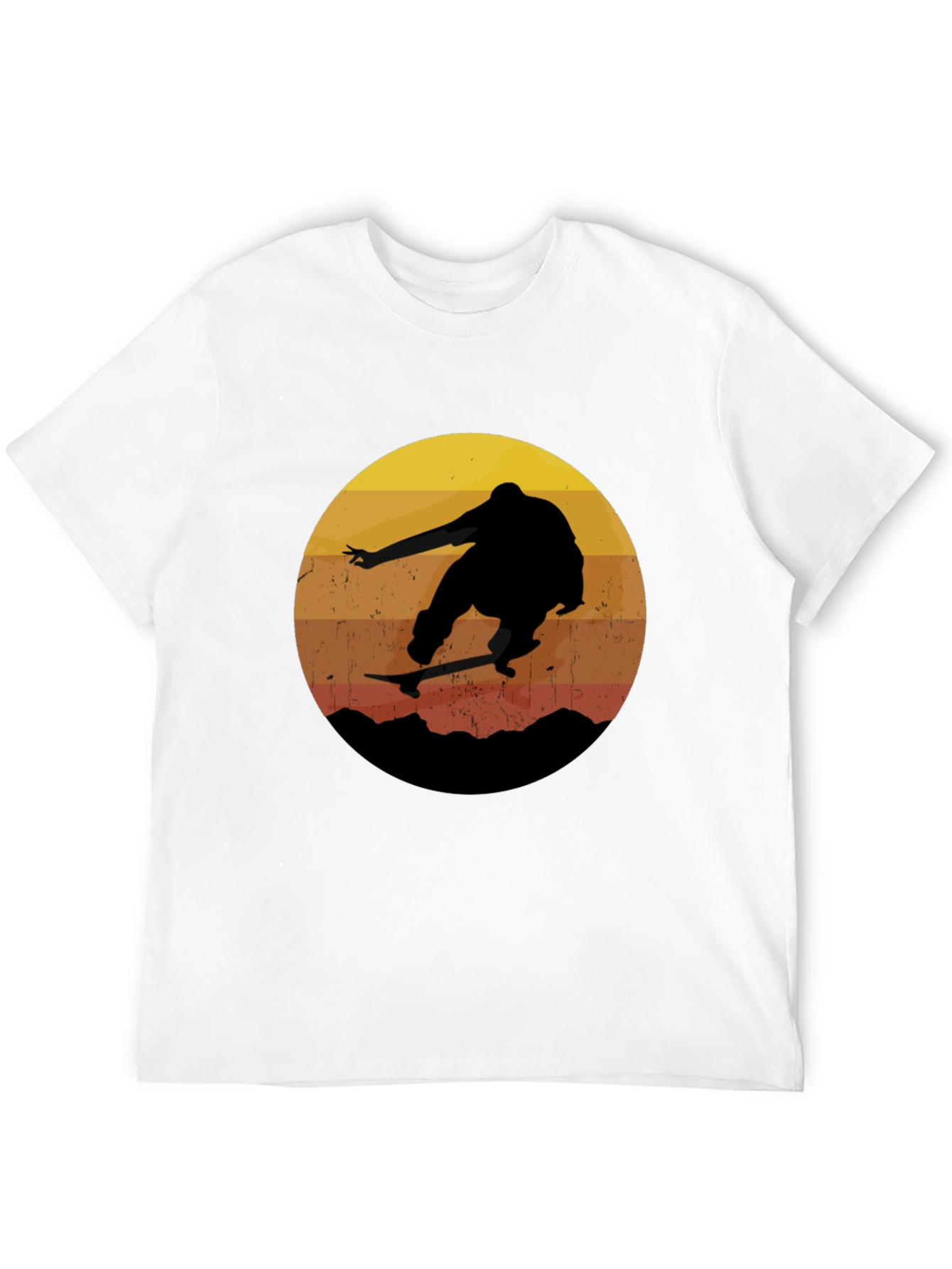 Black Retro Skateboarder T-Shirt view 12
