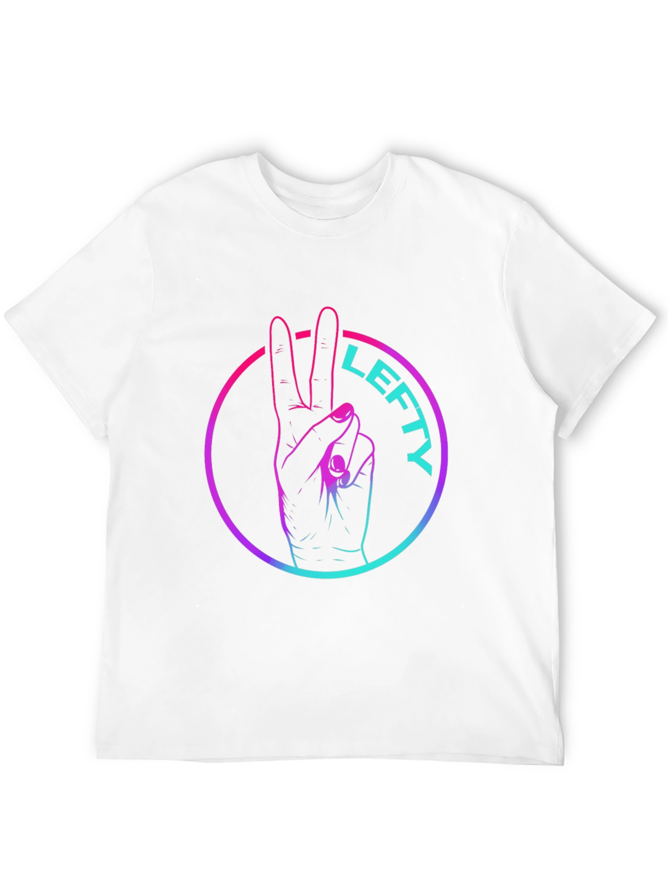 Black Lefty Peace Sign Graphic Tee - Cool Casual Style view 12