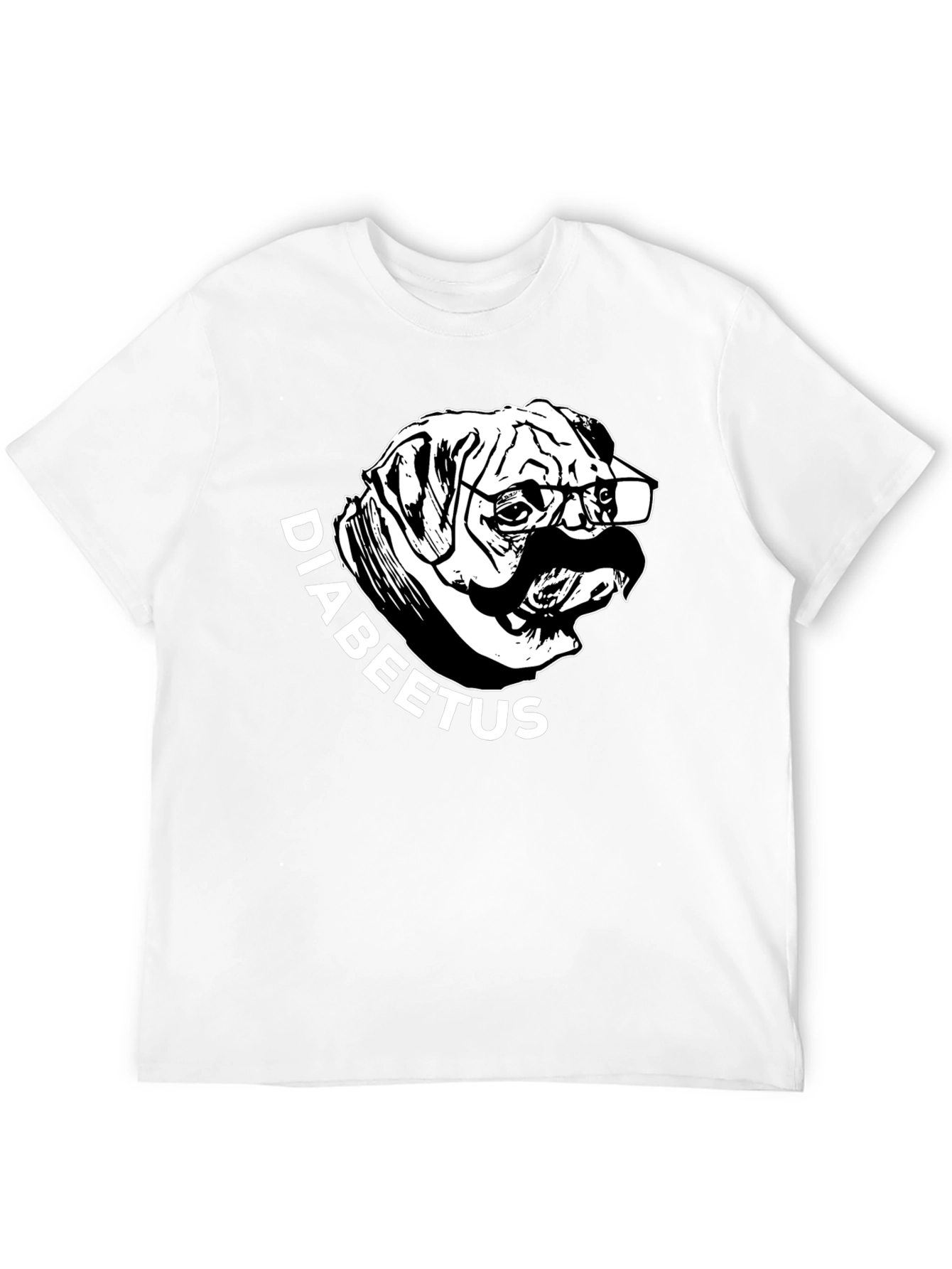 Black Diabeetus Pug T-Shirt - Novelty Graphic Tee view 12