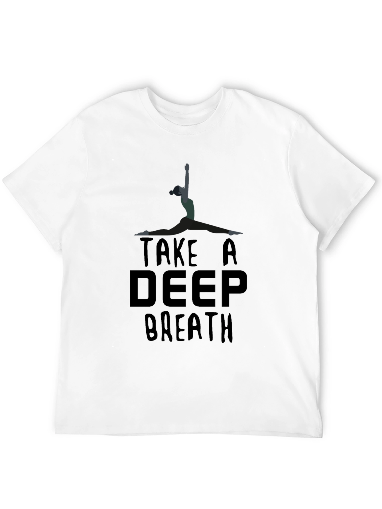 Black Take a Deep Breath Yoga Pose Black T-Shirt view 12