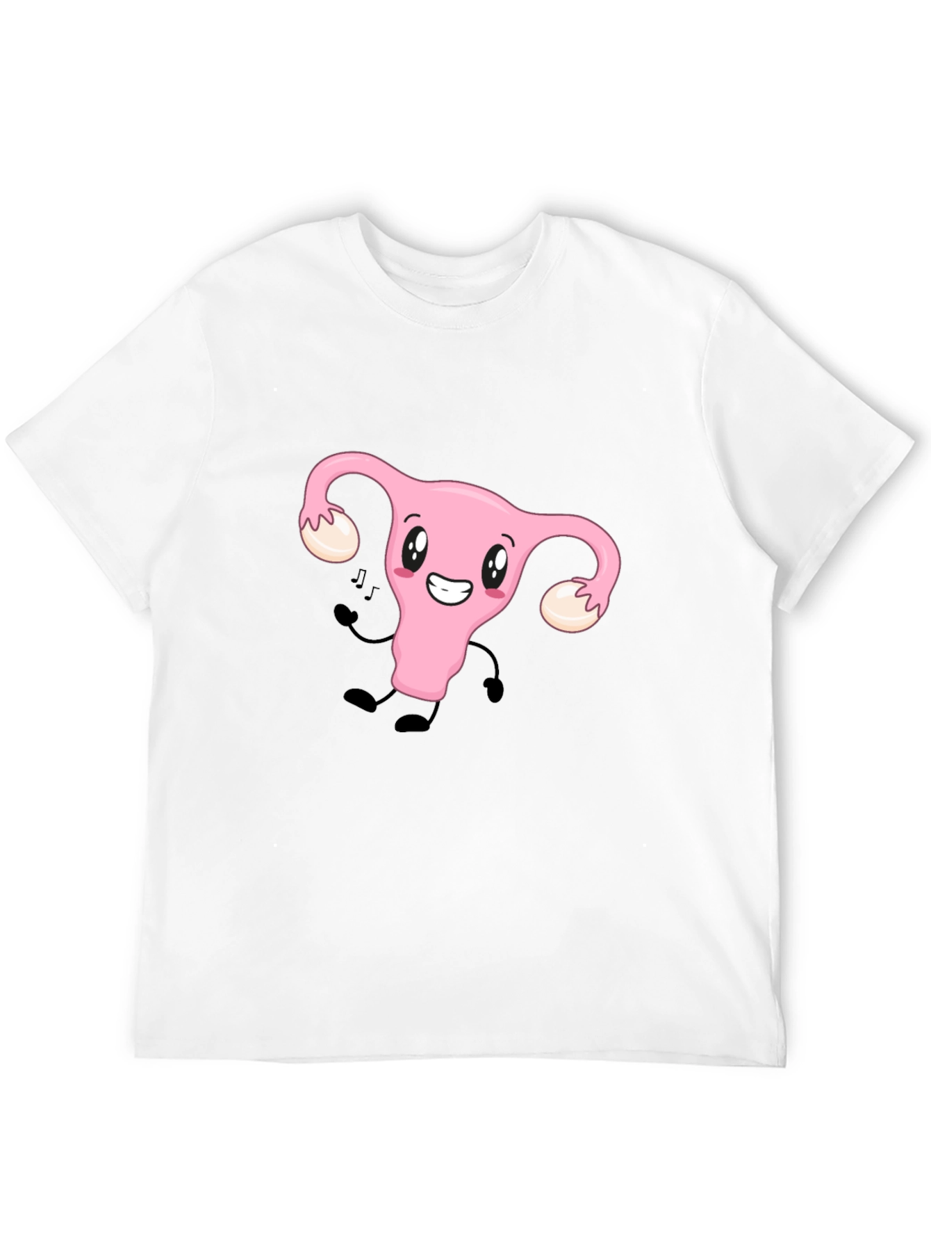 Black Funny Uterus Tee - Black Cotton Graphic T-Shirt view 12