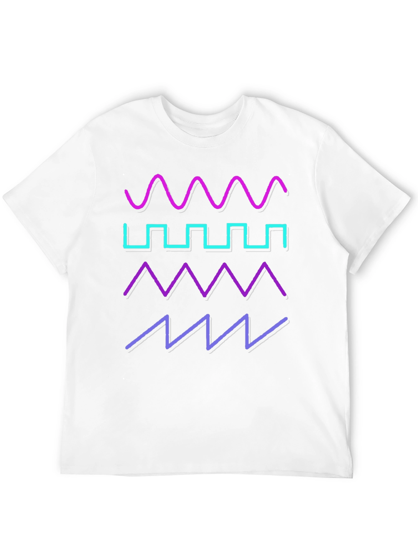 Black Retro Waveform T-Shirt - Synthwave Design view 12