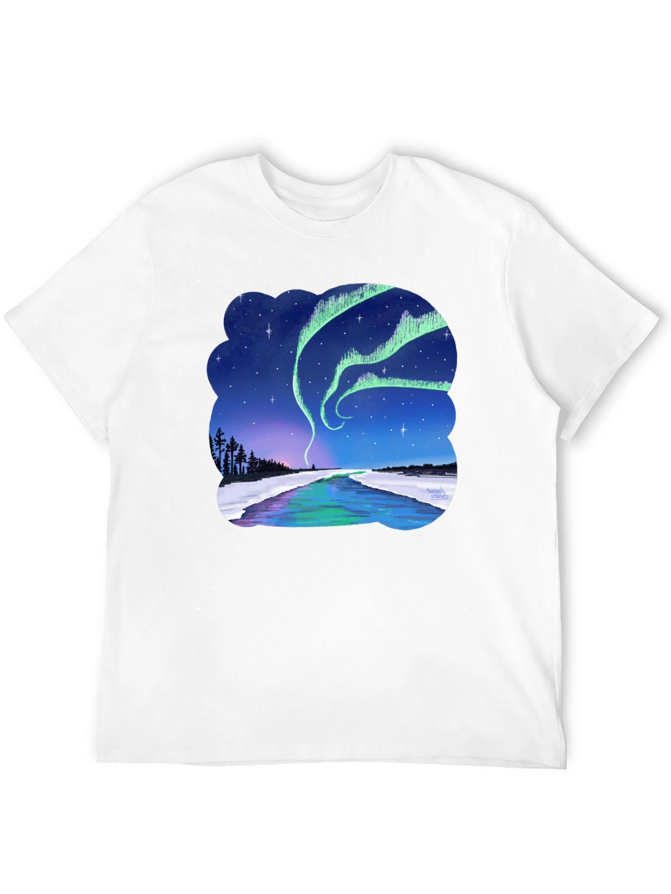 Black Aurora Borealis Graphic Tee - Northern Lights Shirt view 12