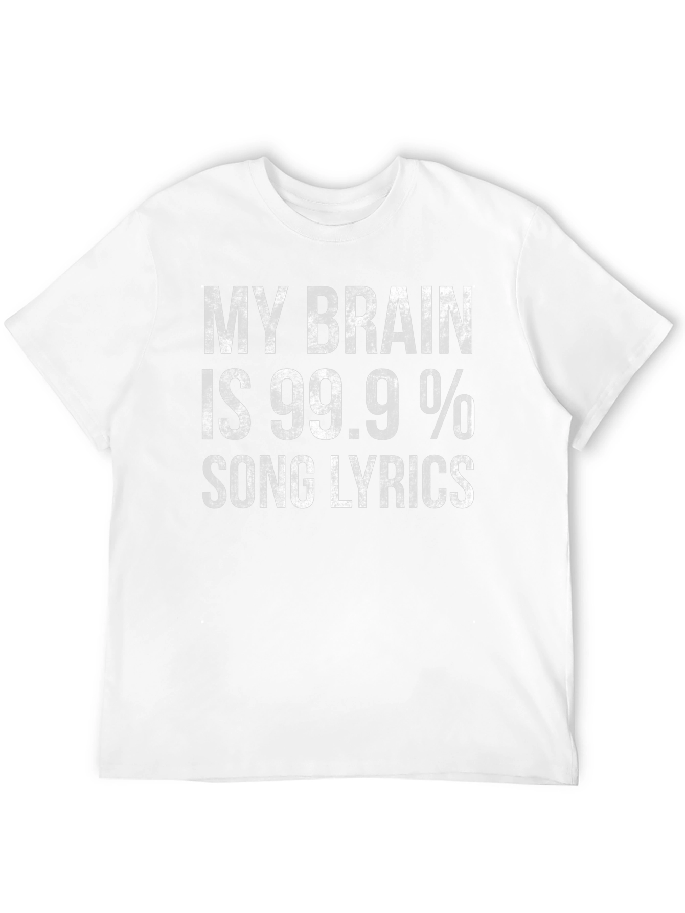 Black Funny Song Lyrics T-Shirt - My Brain is 99.9% view 12