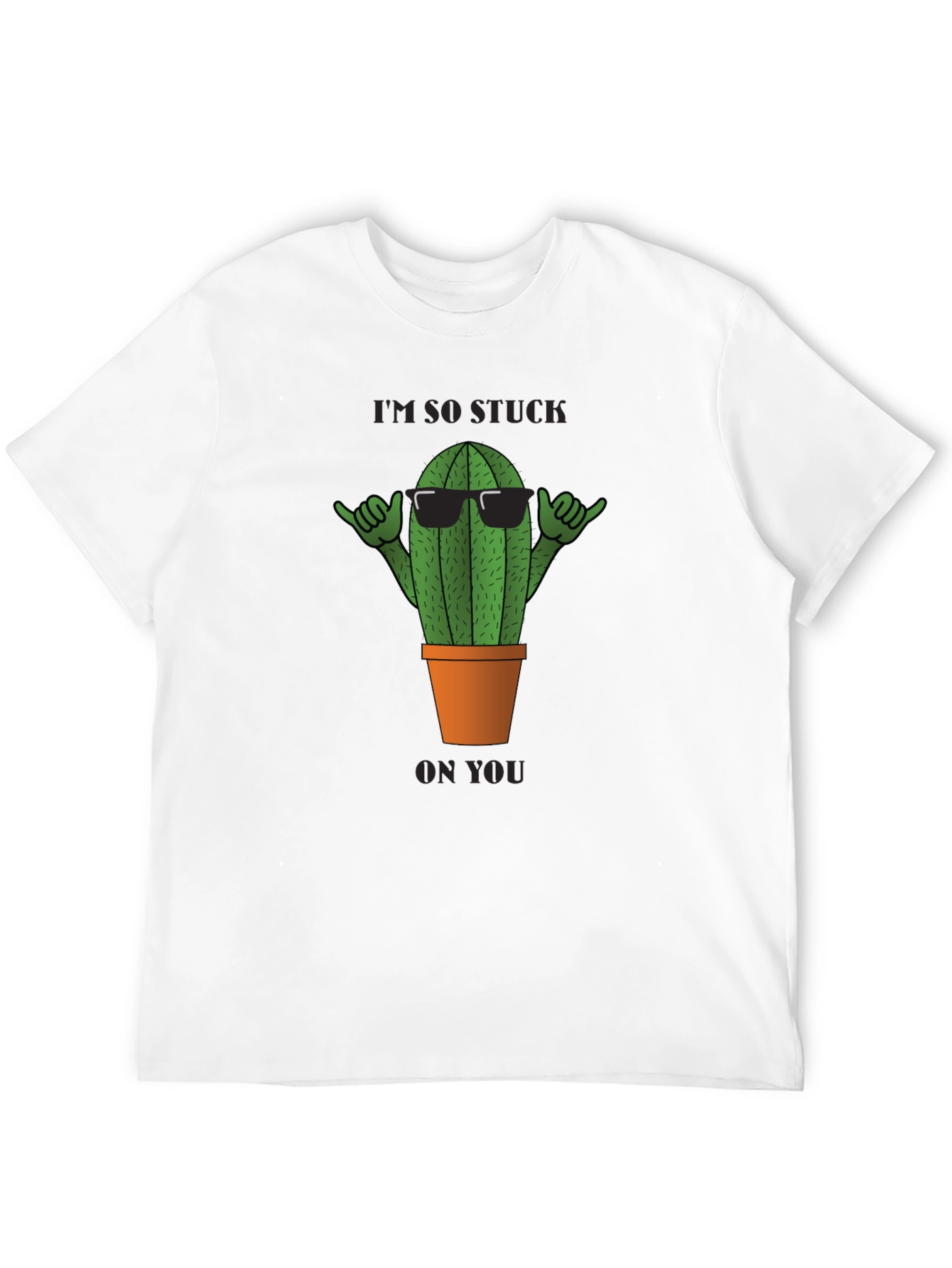 Black Cool Cactus T-Shirt - I'm So Stuck On You - Black view 12
