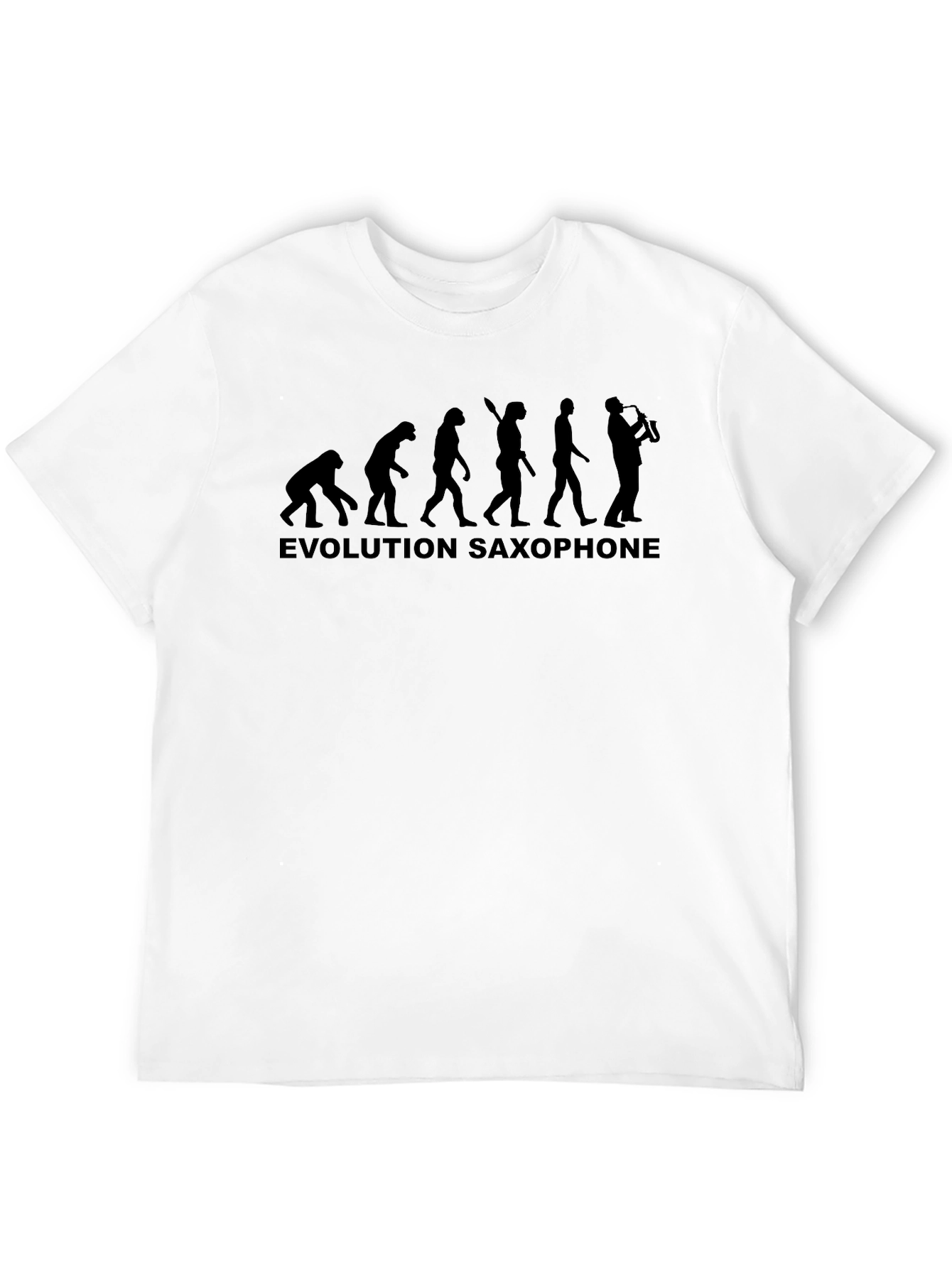 Black Evolution Saxophone Men's T-Shirt - Black view 12