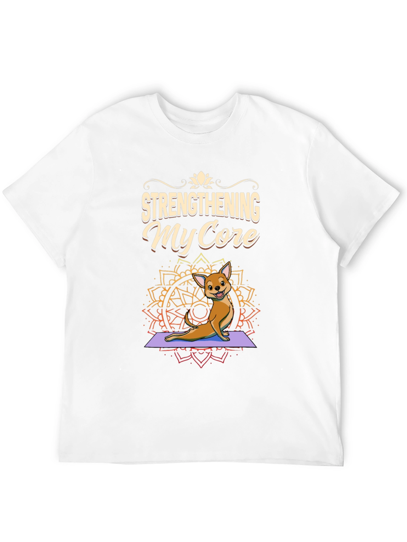 Black Yoga Dog Graphic Tee - Strengthening My Core view 12