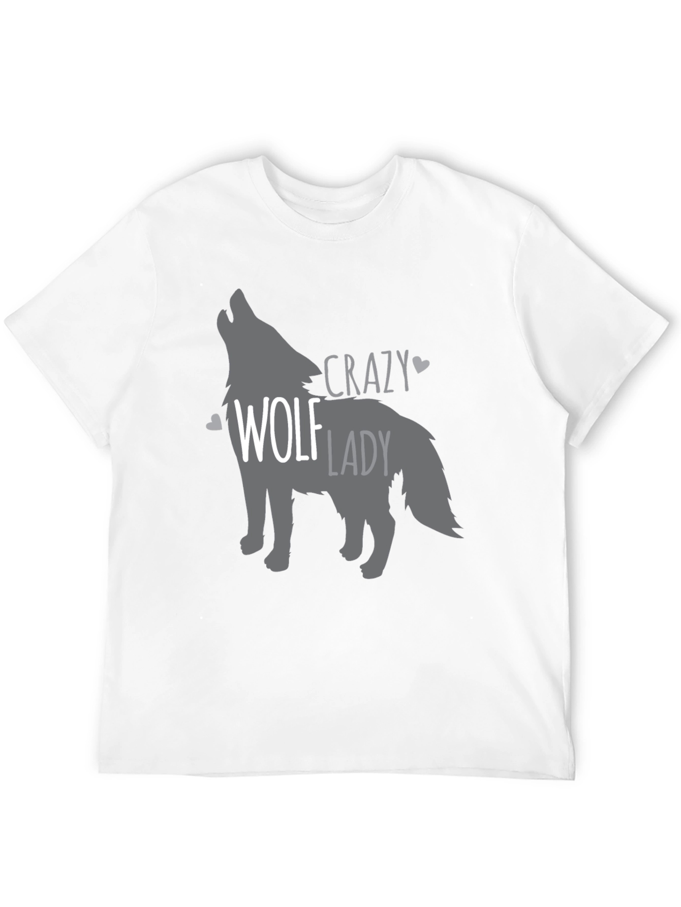 Black Crazy Wolf Lady T-Shirt - Animal Lover Tee view 12