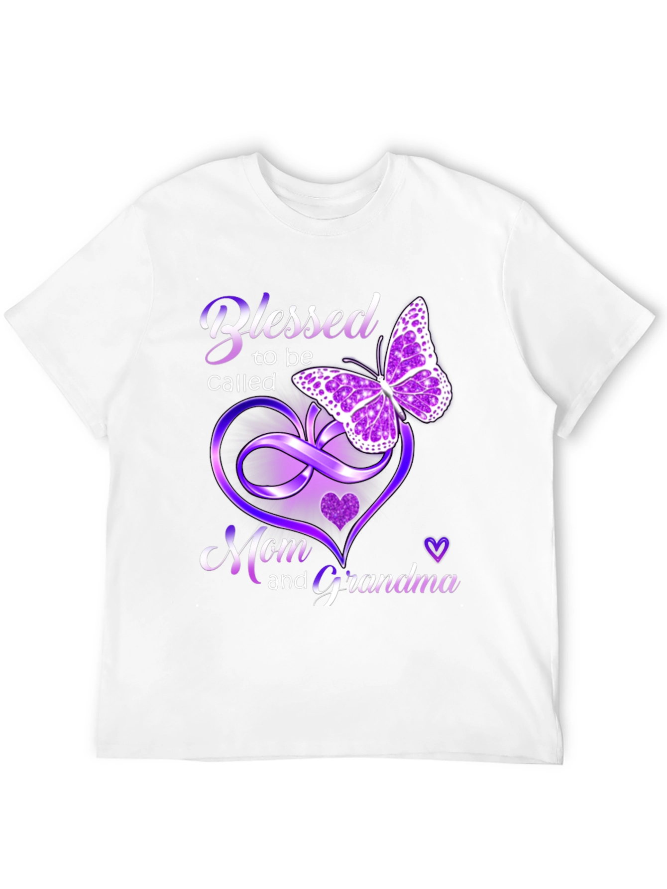 Black Blessed Mom and Grandma T-Shirt with Butterfly Design view 12