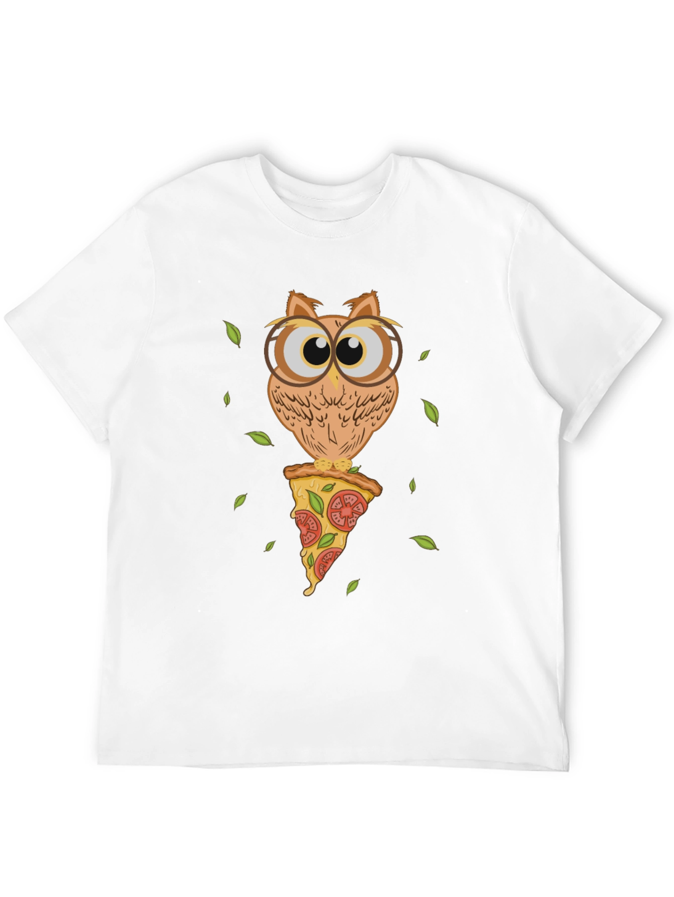 Black Owl Pizza Slice T-Shirt - Unique Graphic Tee view 12