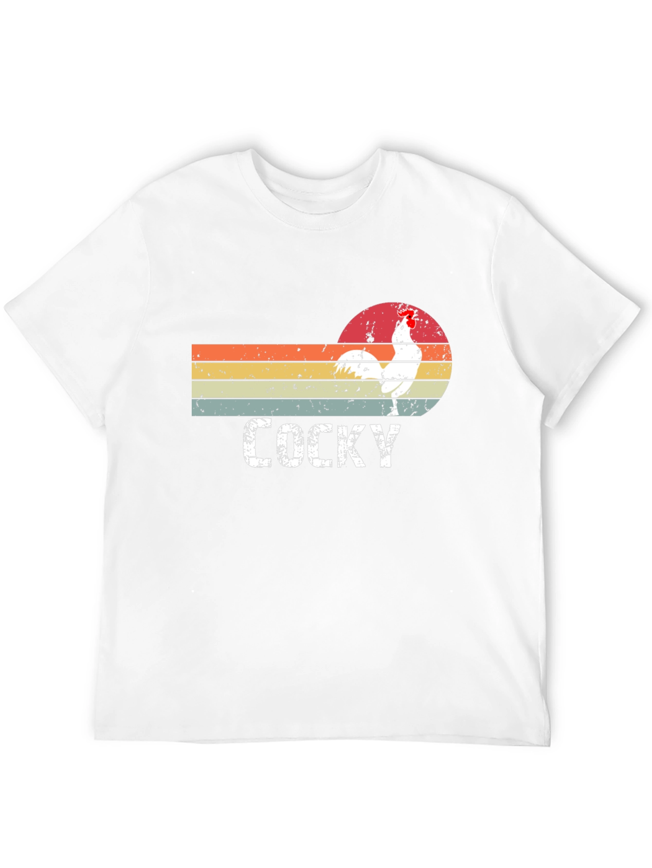 Black Vintage "Cocky" Rooster Graphic T-Shirt view 12