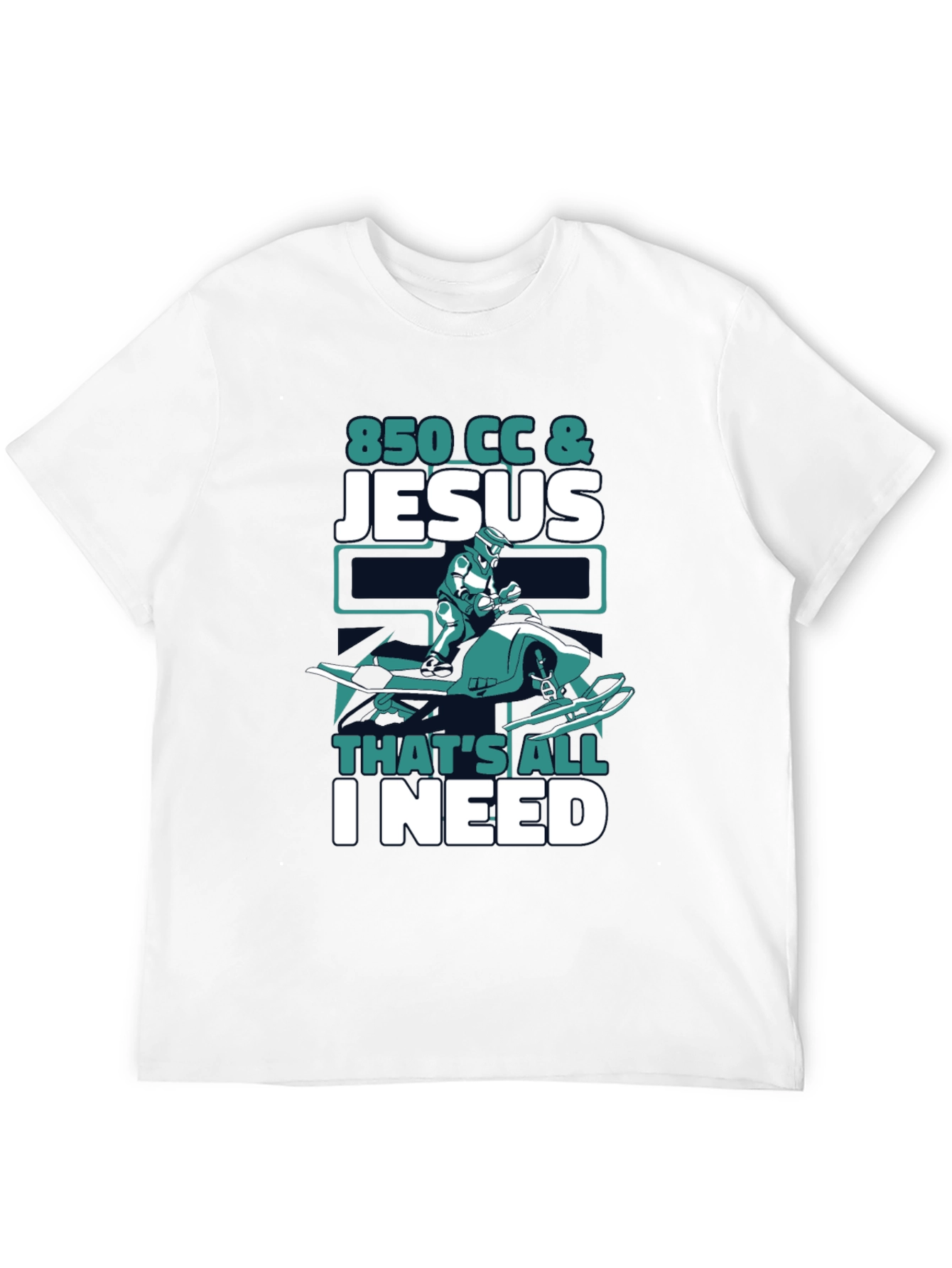Black 850 CC & Jesus T-Shirt - Snowmobile Graphic Tee view 12