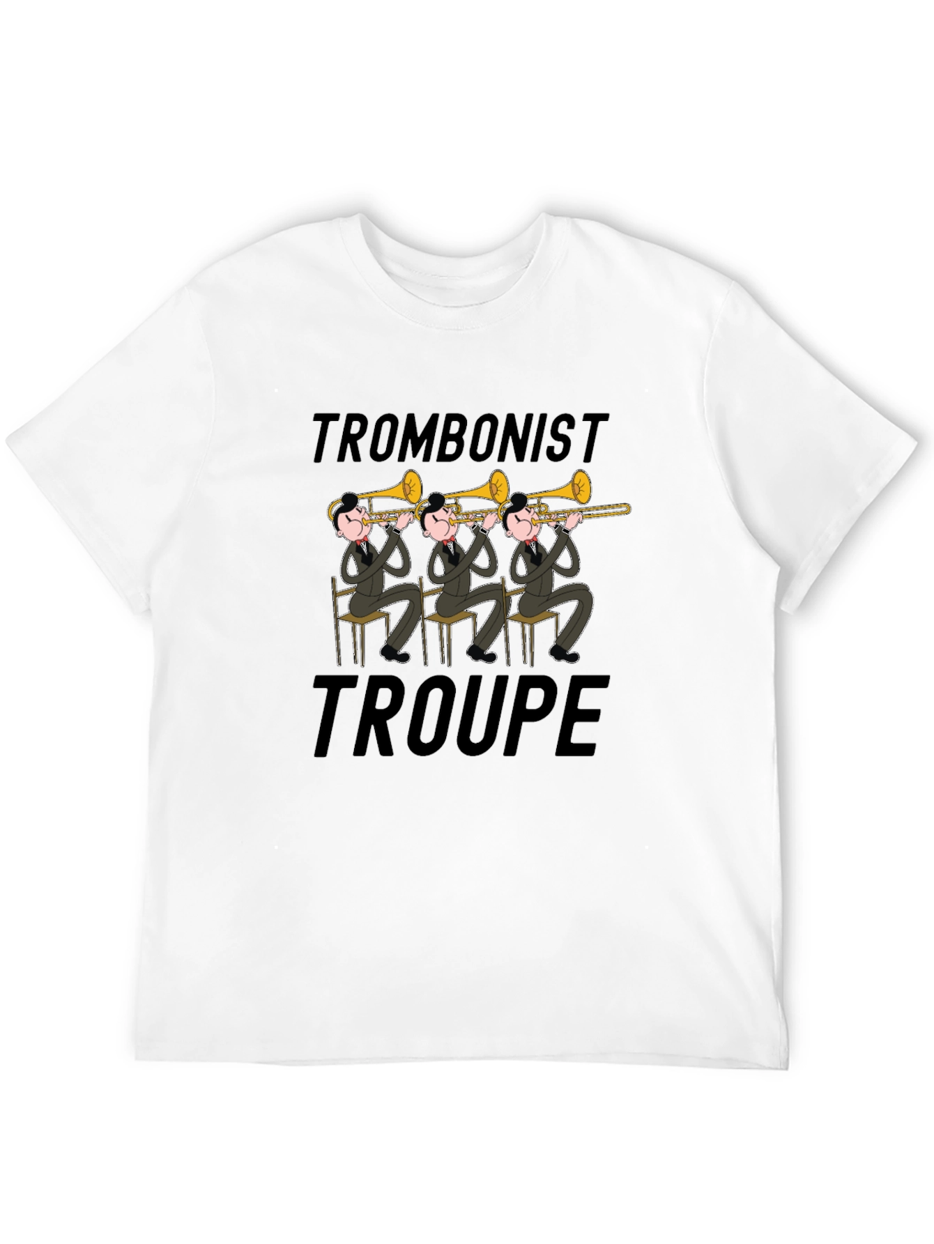 Black Trombonist Troupe Graphic Tee - Musical Humor view 12