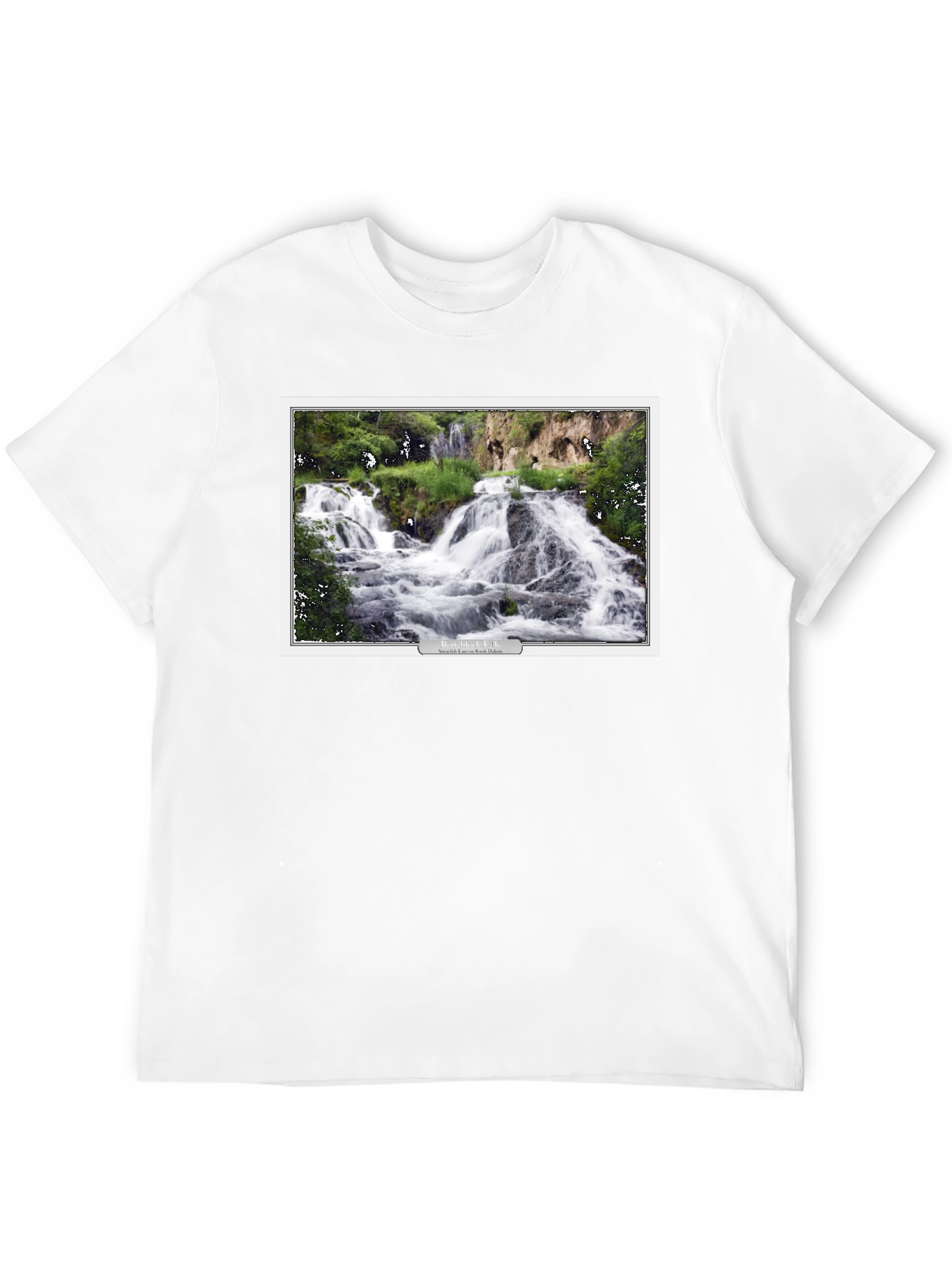 Black Black T-Shirt with Waterfall Graphic view 12