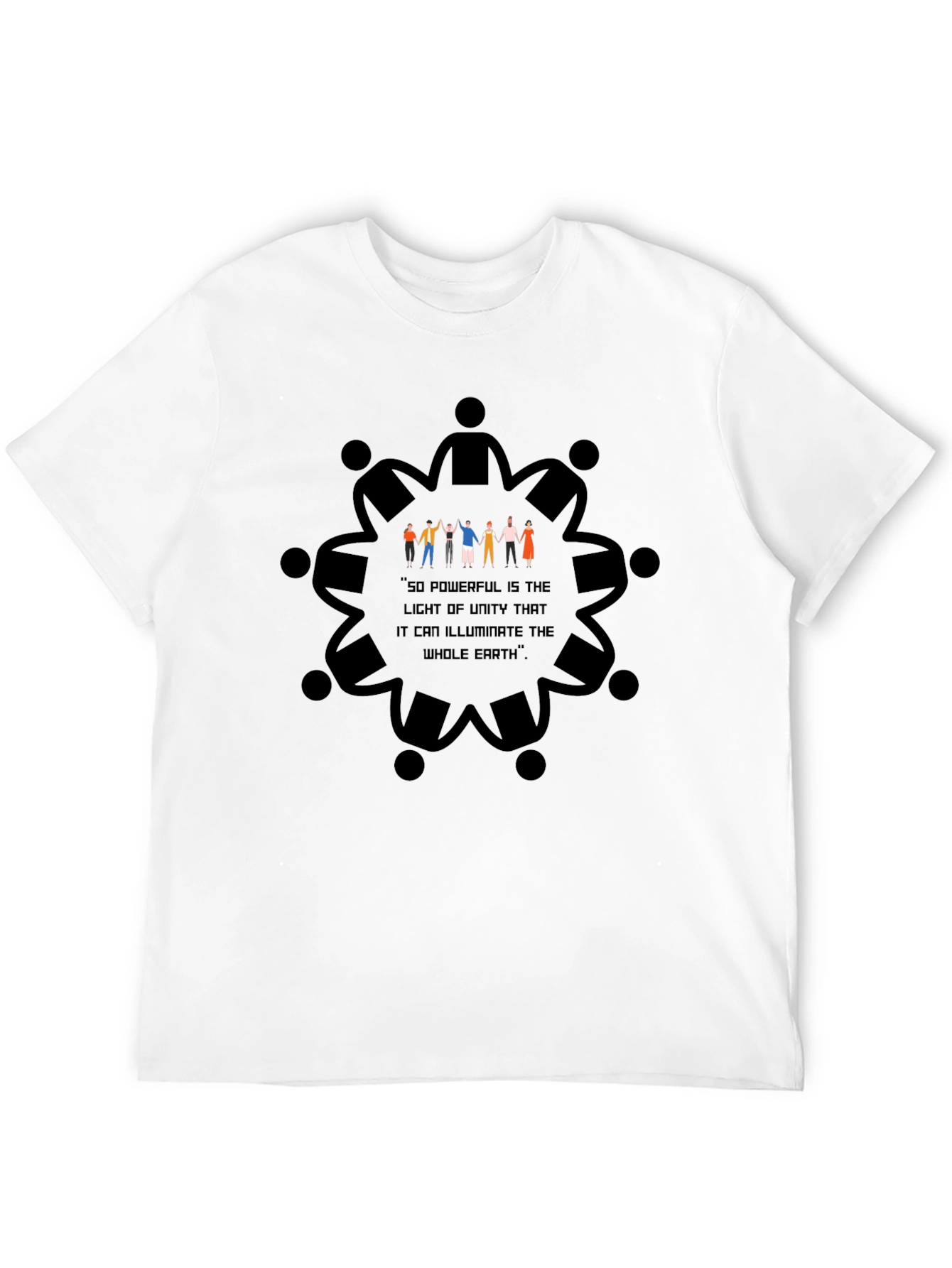 Black Unity Graphic Tee - Empowering Message T-Shirt view 12