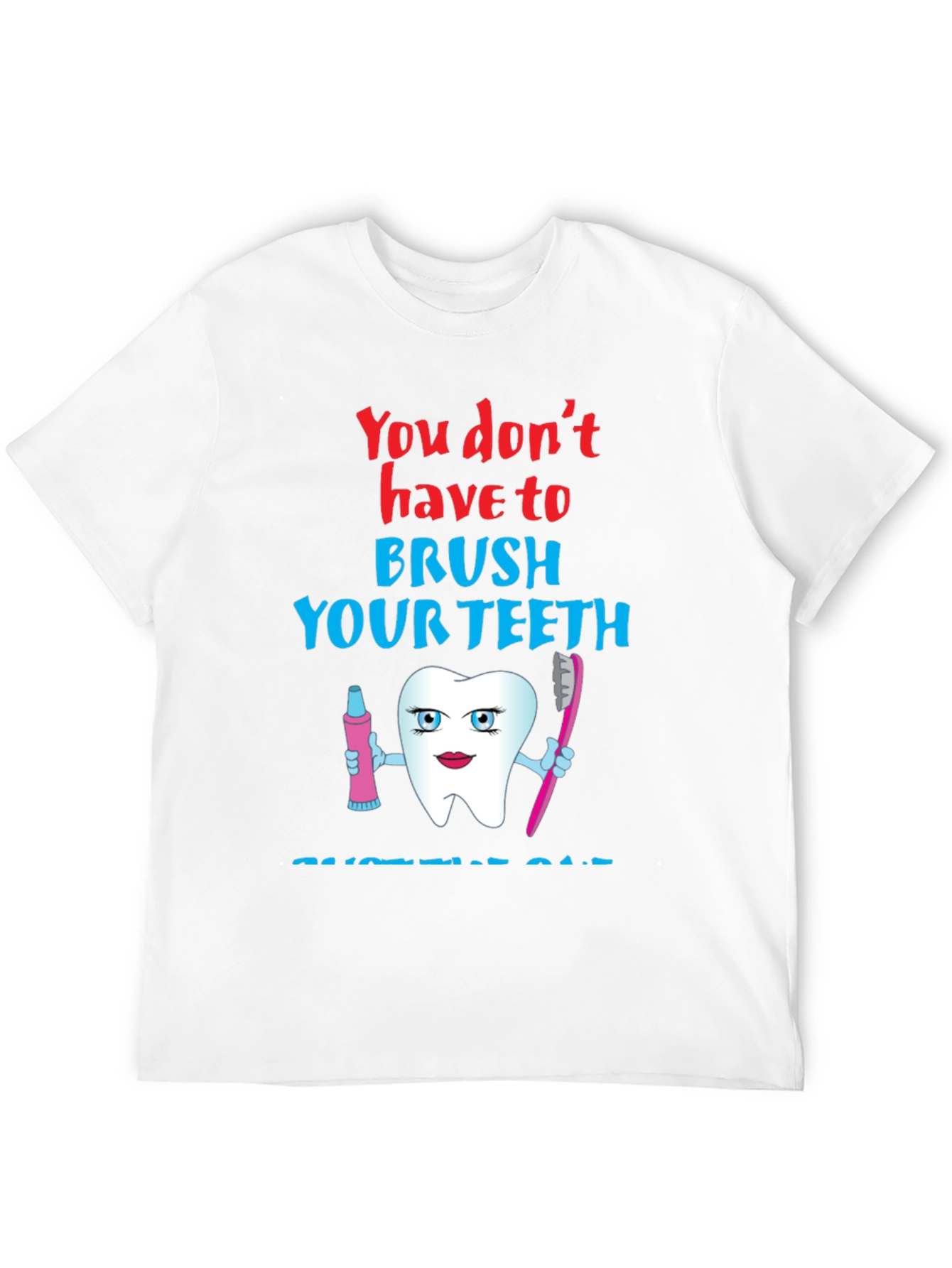 Black Funny Dental Humor T-Shirt - Brush Your Teeth Cartoon view 12