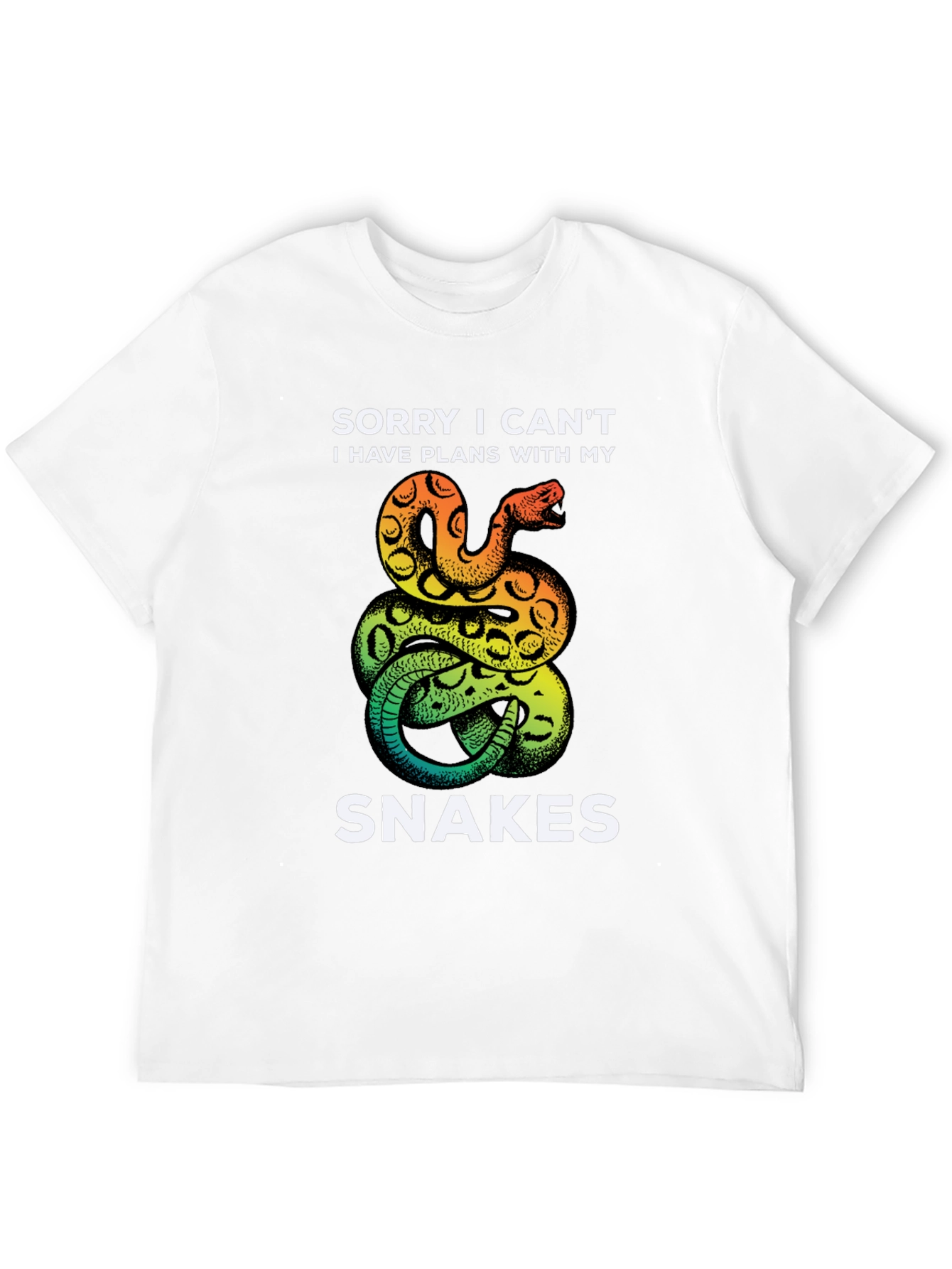 Black Funny Snake T-Shirt: Sorry I Can't, Snake Lover Tee view 12