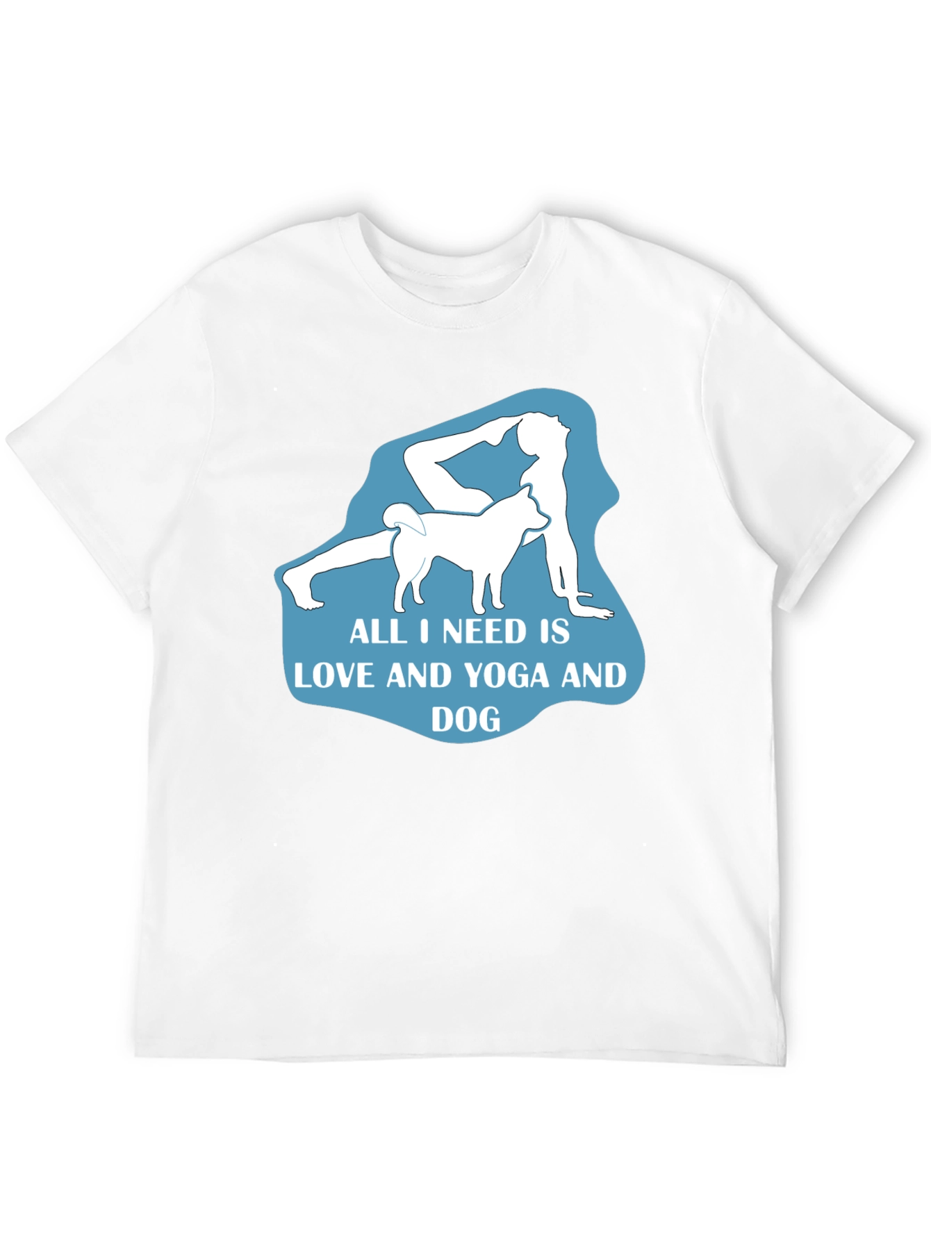Black Yoga and Dog Lover T-Shirt - Black Cotton Tee view 12