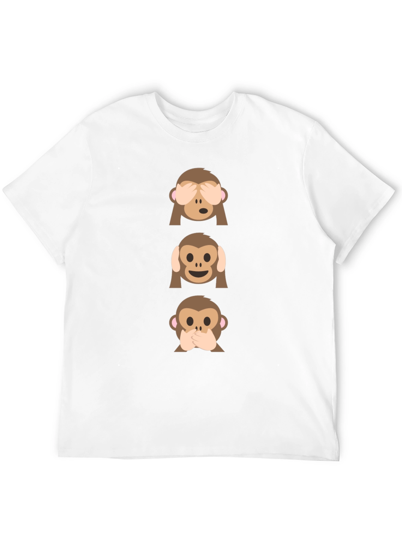 Black Hear See Speak No Evil Monkey Emoji Graphic Tee view 12