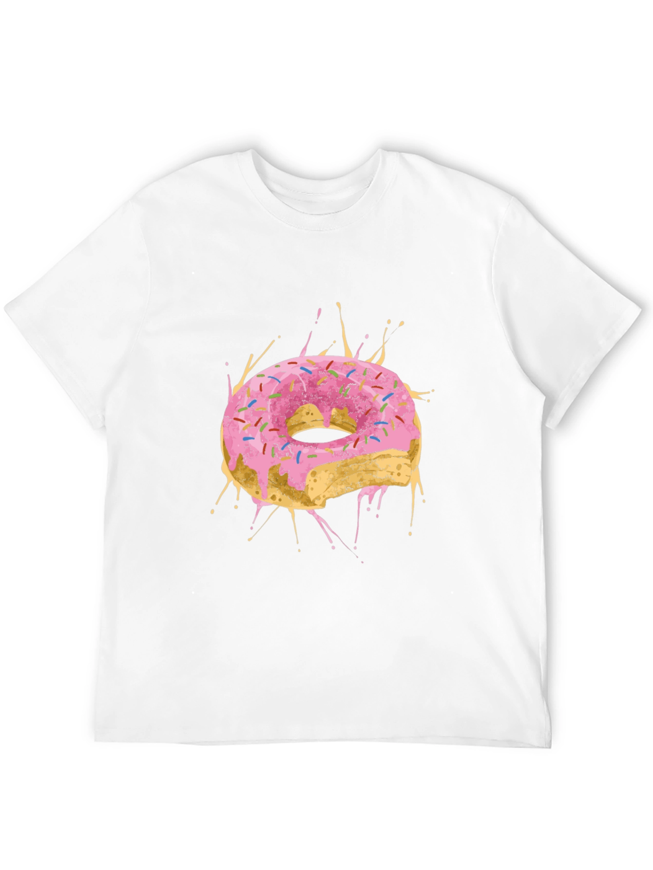 Black Donut Splash Graphic Tee - Black Cotton T-Shirt view 12