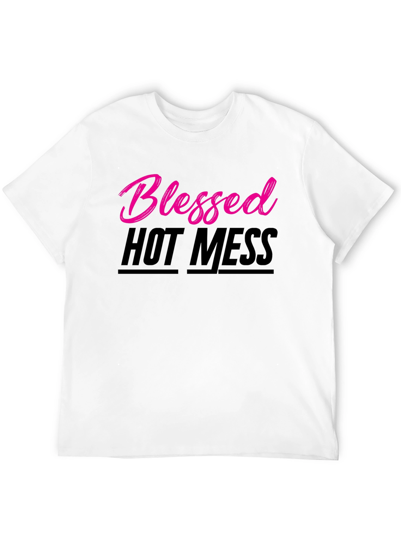 Black Blessed Hot Mess T-Shirt - Trendy Graphic Tee view 12