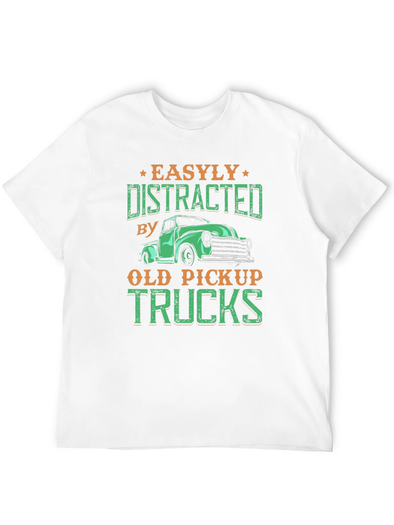 Black Easily Distracted Old Pickup Trucks Graphic Tee view 12
