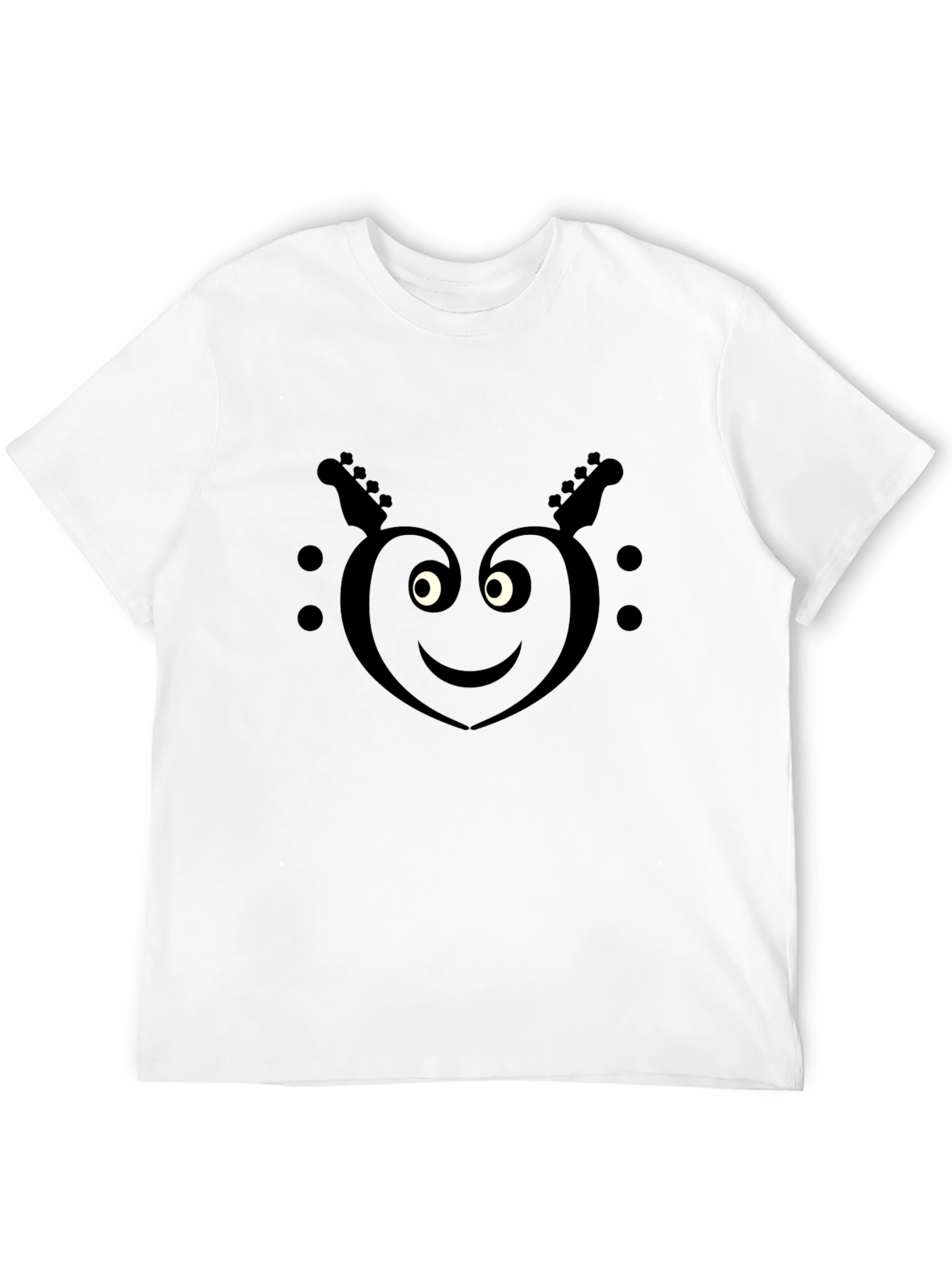 Black Heart Guitar Smile Black T-Shirt view 12