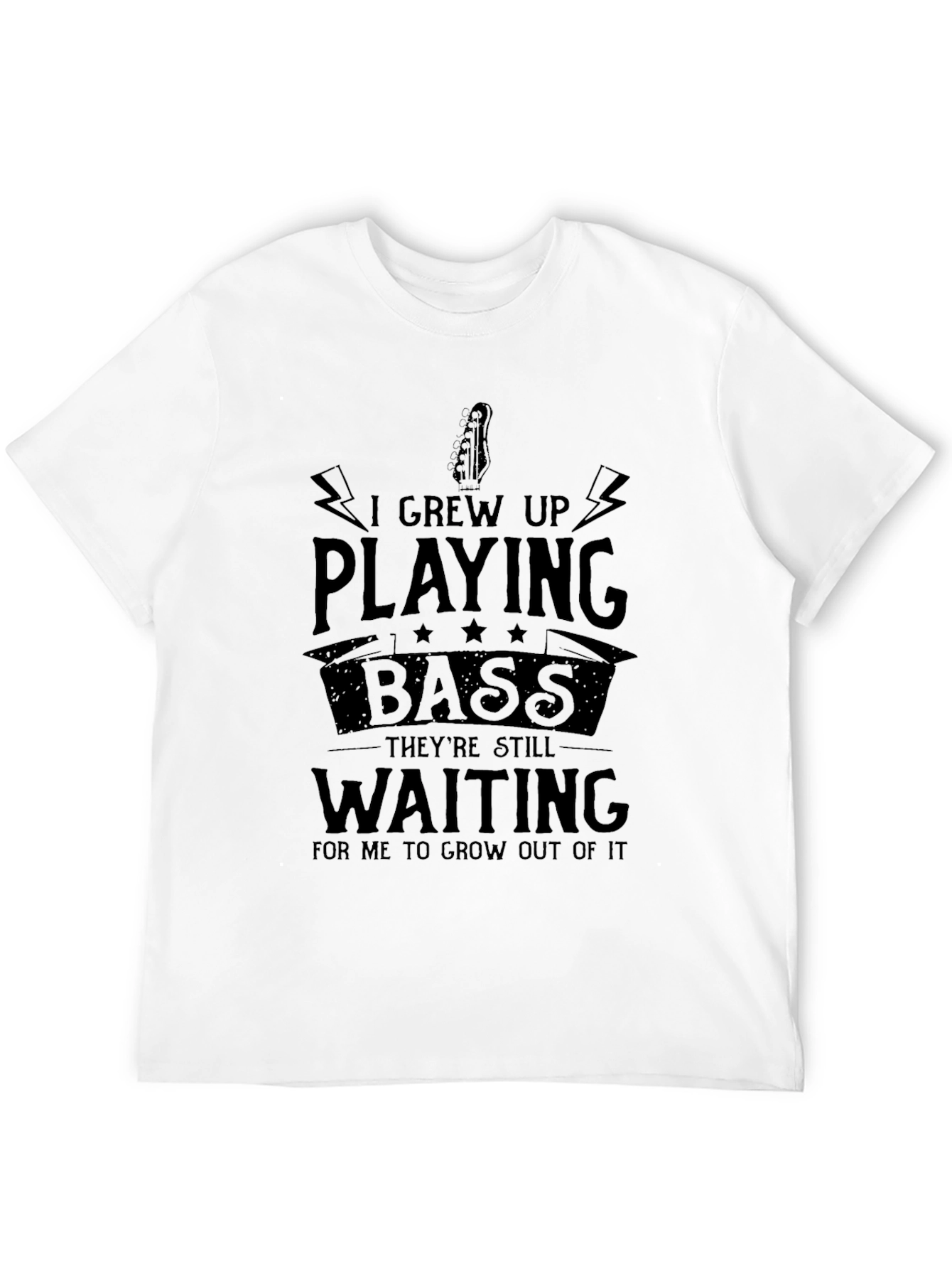 Black Bass Guitar Player T-Shirt: I Grew Up Playing Bass view 12