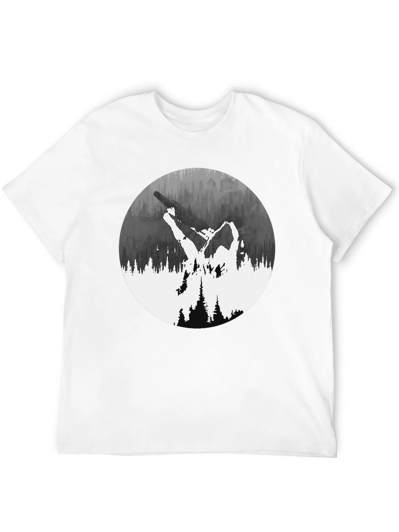 Black Nature Silhouette Graphic Tee - Black view 12