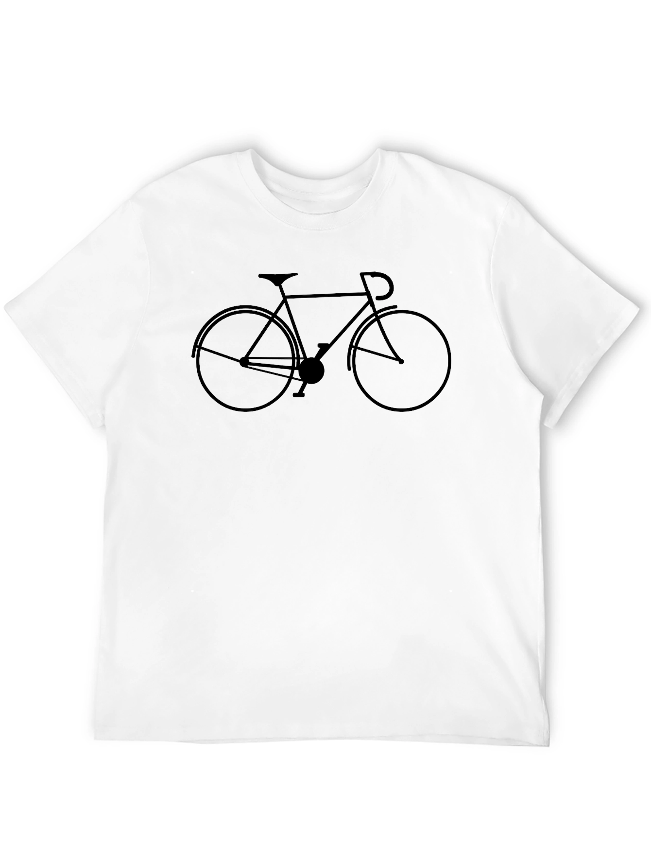 Black Men's Black T-Shirt with Bicycle Graphic view 12