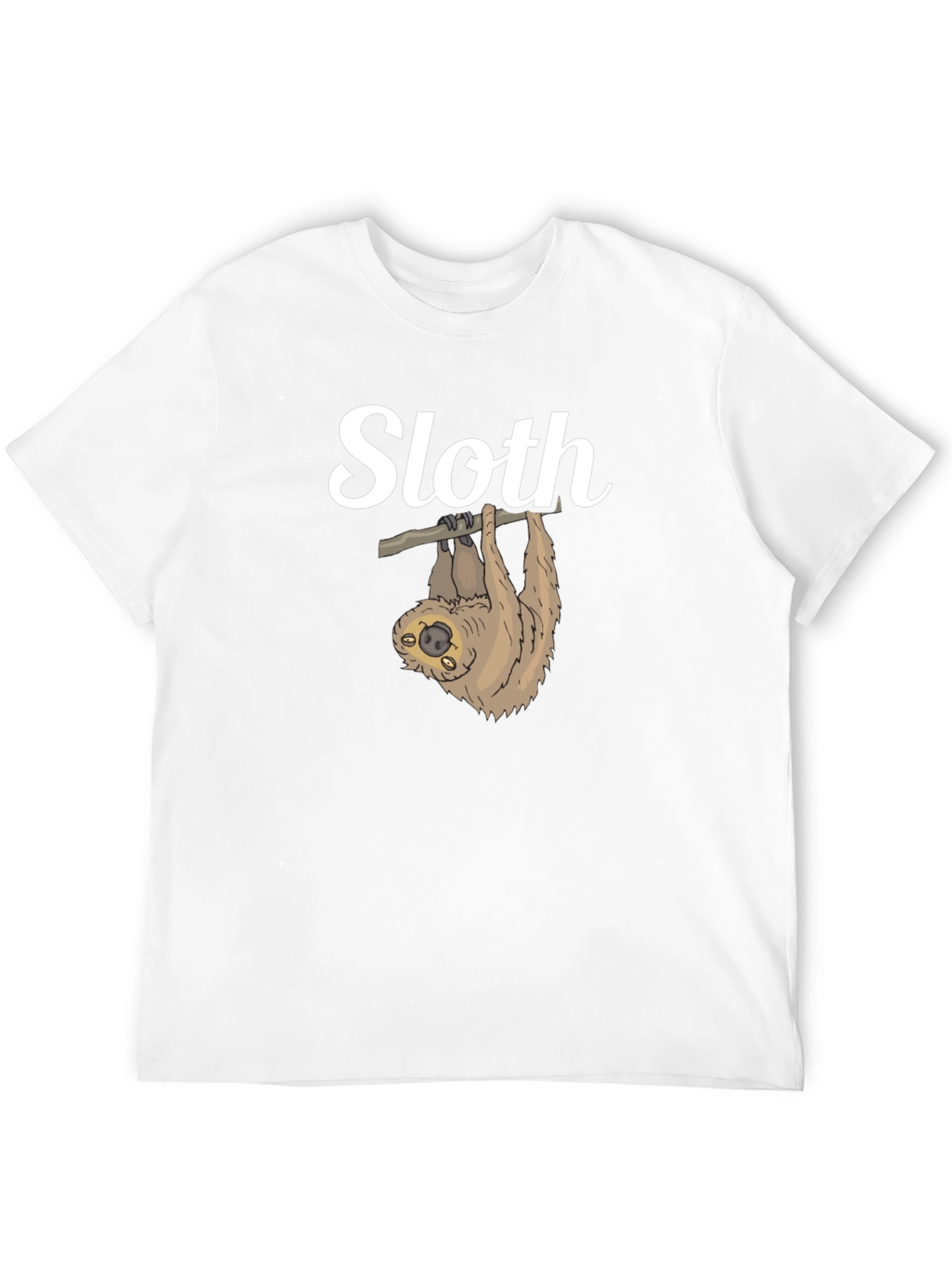 Black Cute Sloth Hanging T-Shirt - Funny Animal Tee view 12