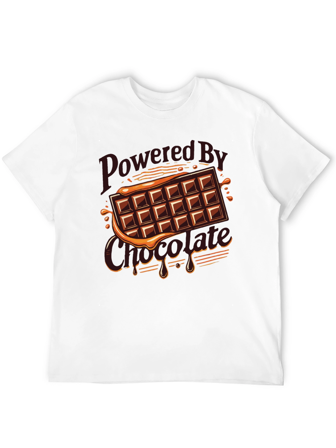 Black Powered By Chocolate Graphic Tee view 12