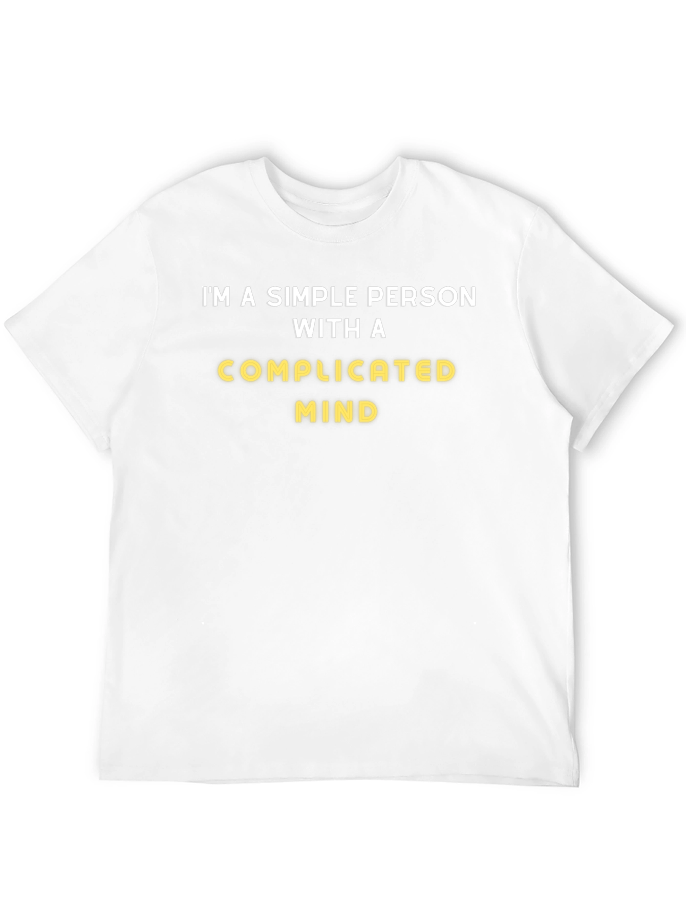Black Simple Person With a Complicated Mind Graphic Tee view 12