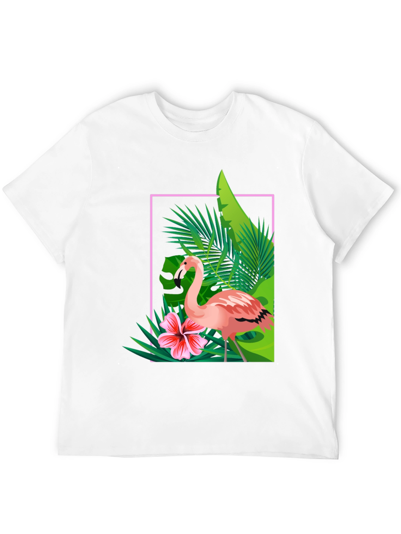 Black Tropical Flamingo Graphic Tee - Stylish Summer T-Shirt view 12