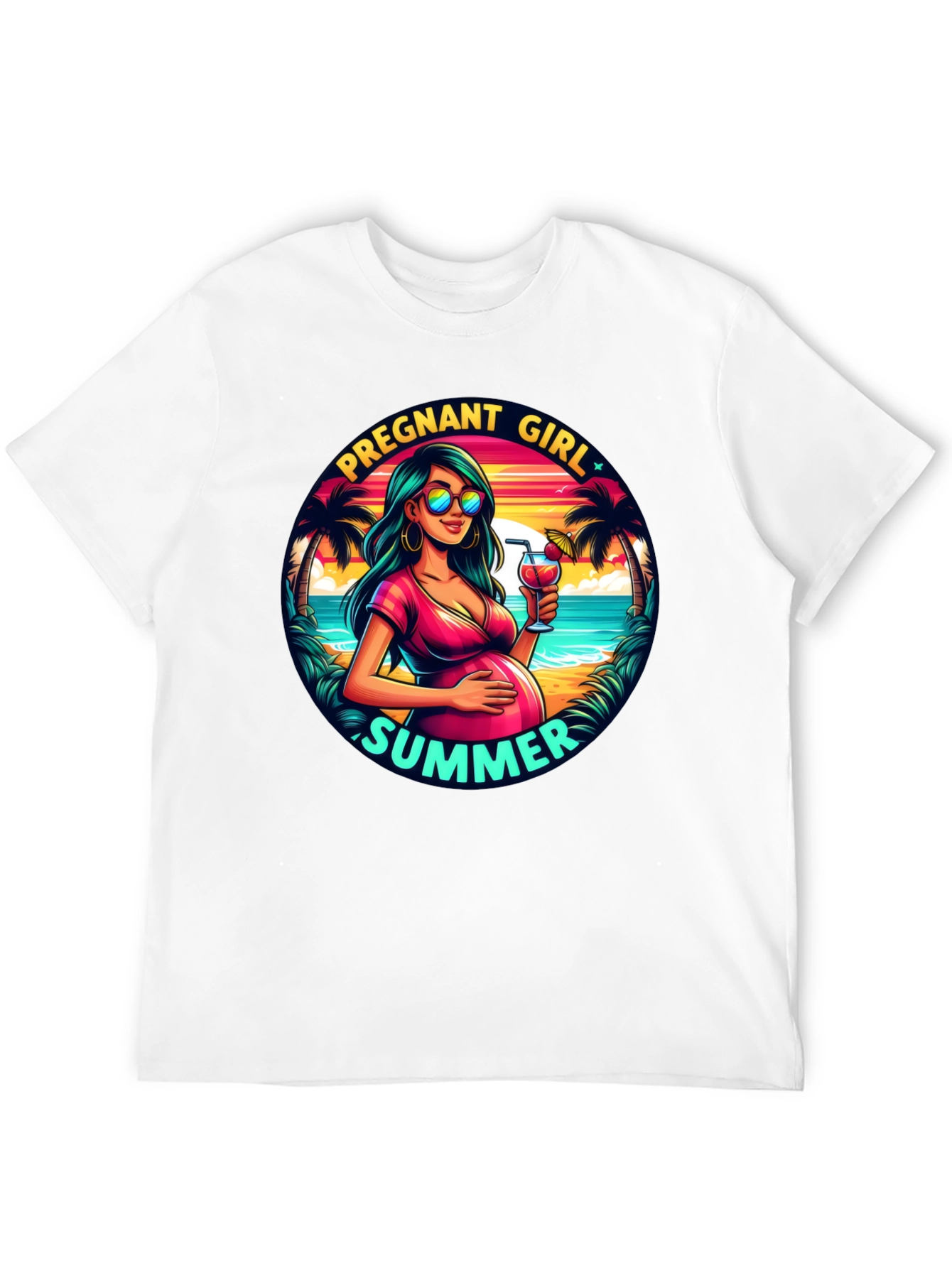 Black Pregnant Girl Summer Graphic T-Shirt view 12
