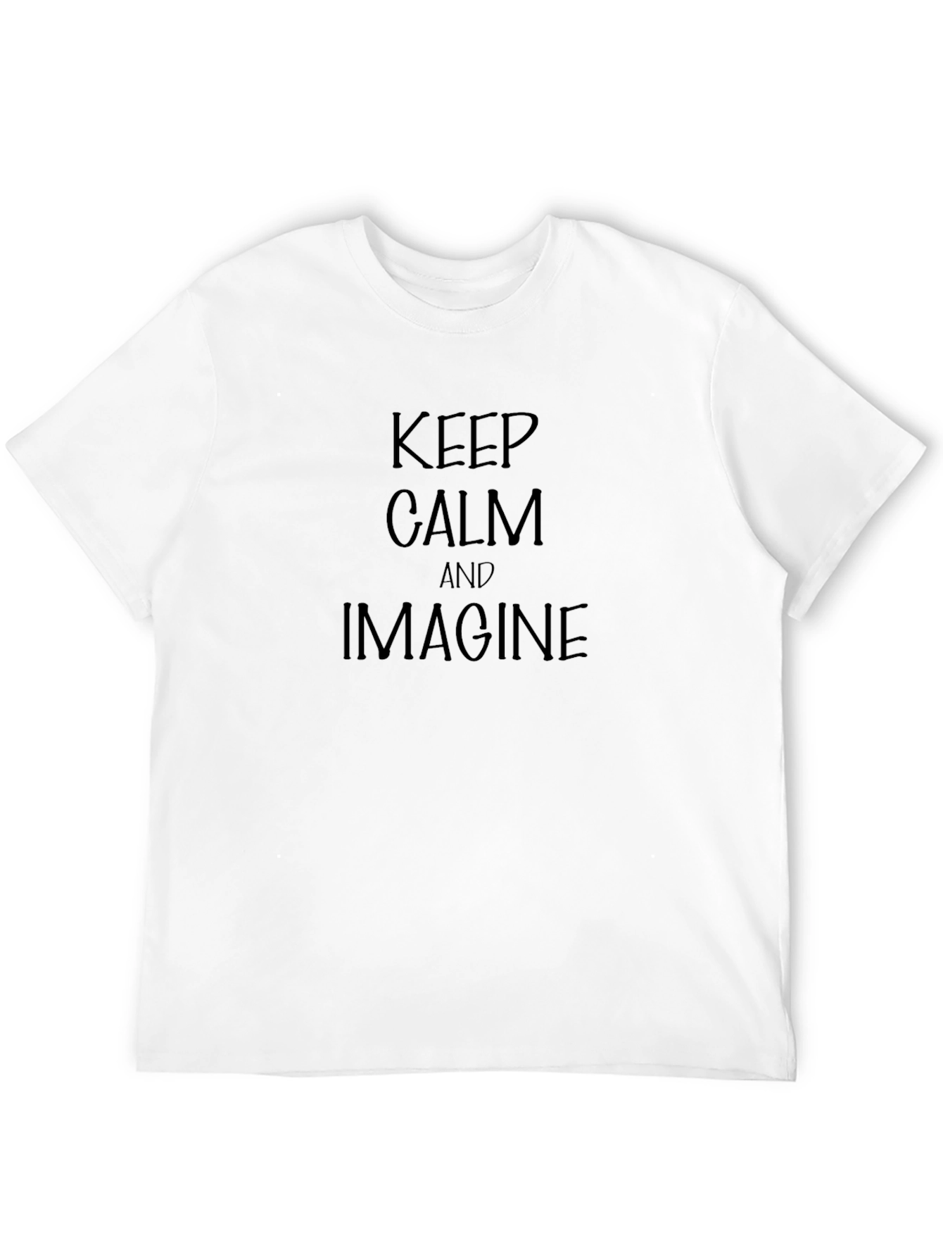 Black Keep Calm & Imagine T-Shirt - Relaxed Fit view 12
