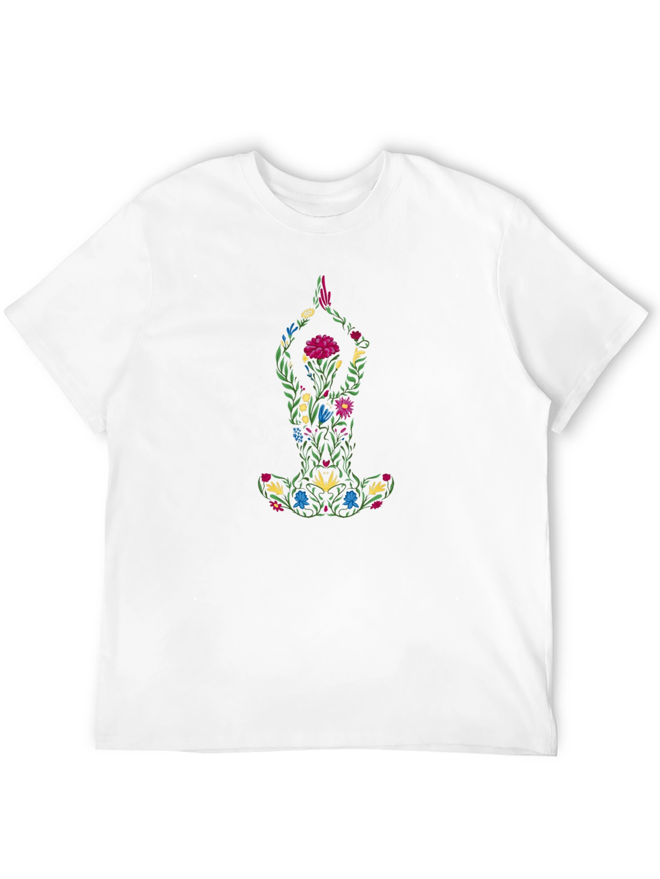 Black Floral Yoga Pose Graphic Tee - Unisex view 12