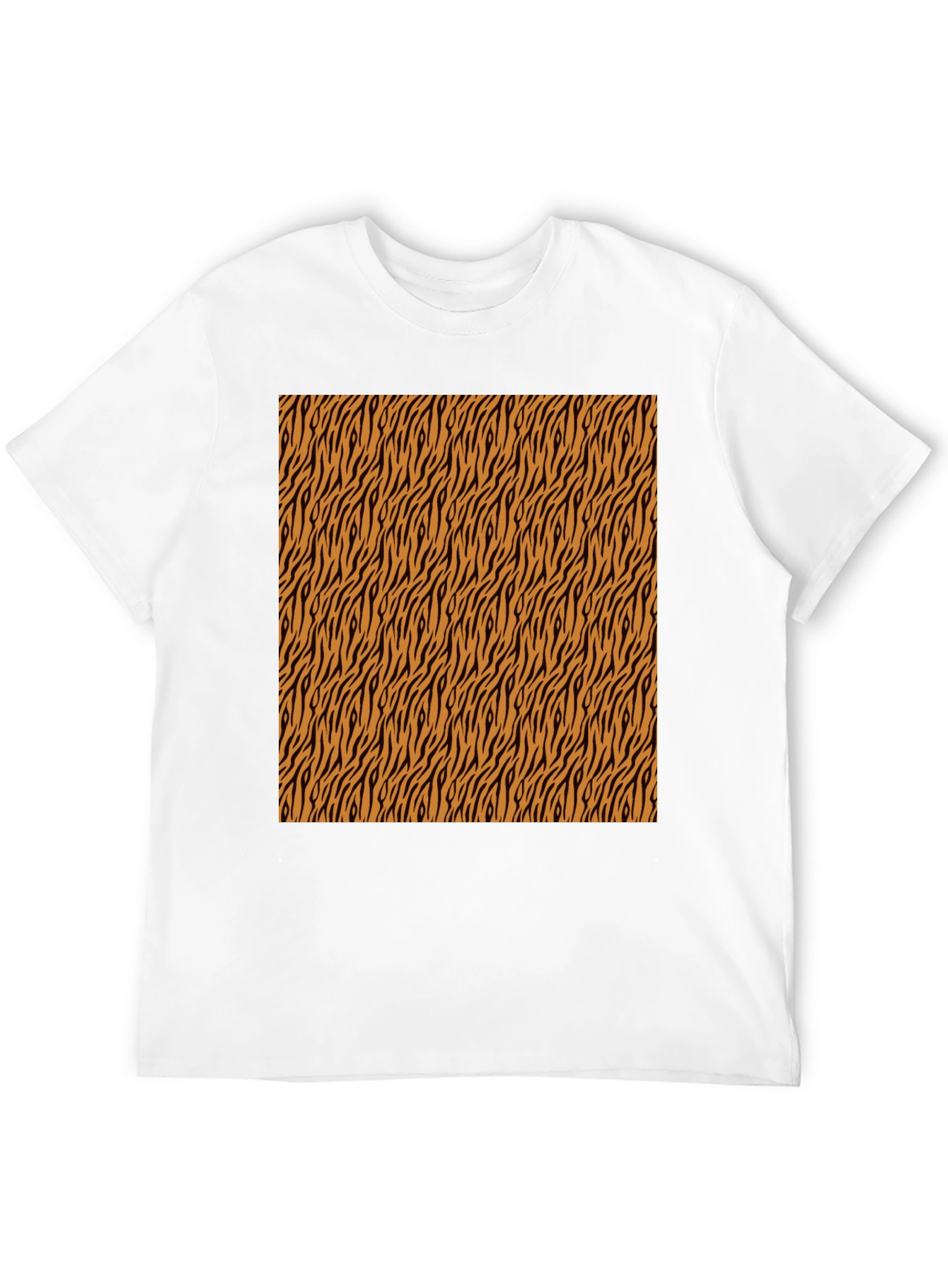 Black Tiger Stripe Pattern Black T-Shirt view 12