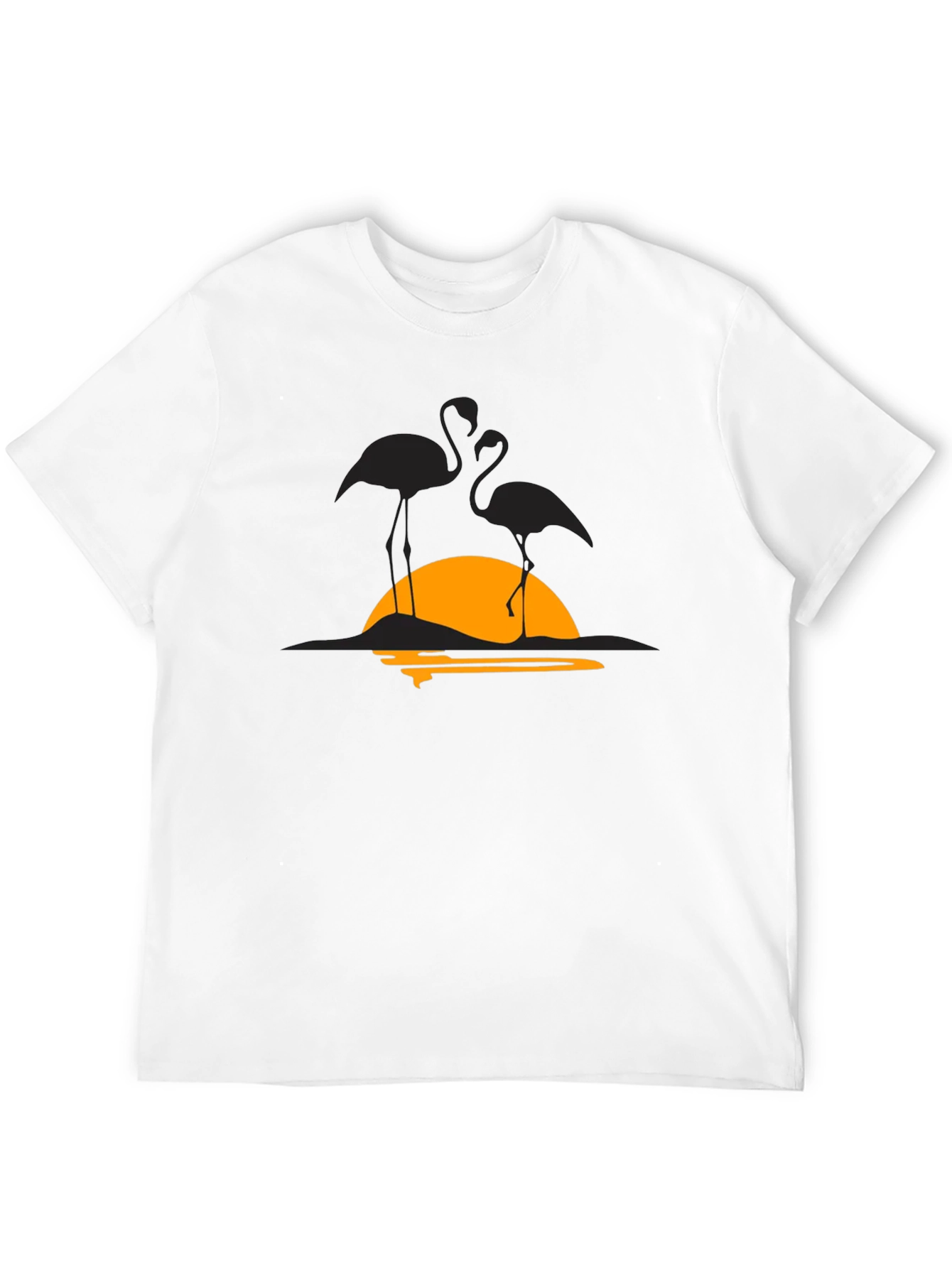 Black Flamingo Sunset Graphic Tee - Black view 12