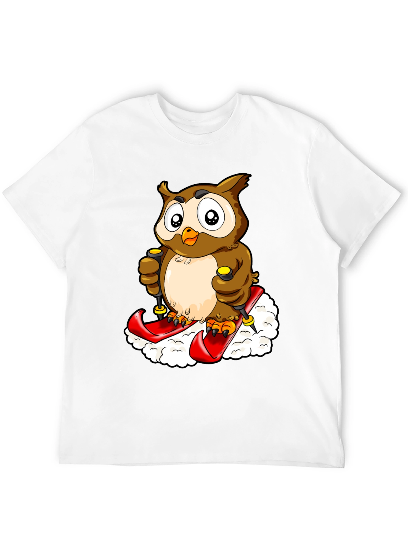 Black Owl Skiing Graphic Tee - Black view 12