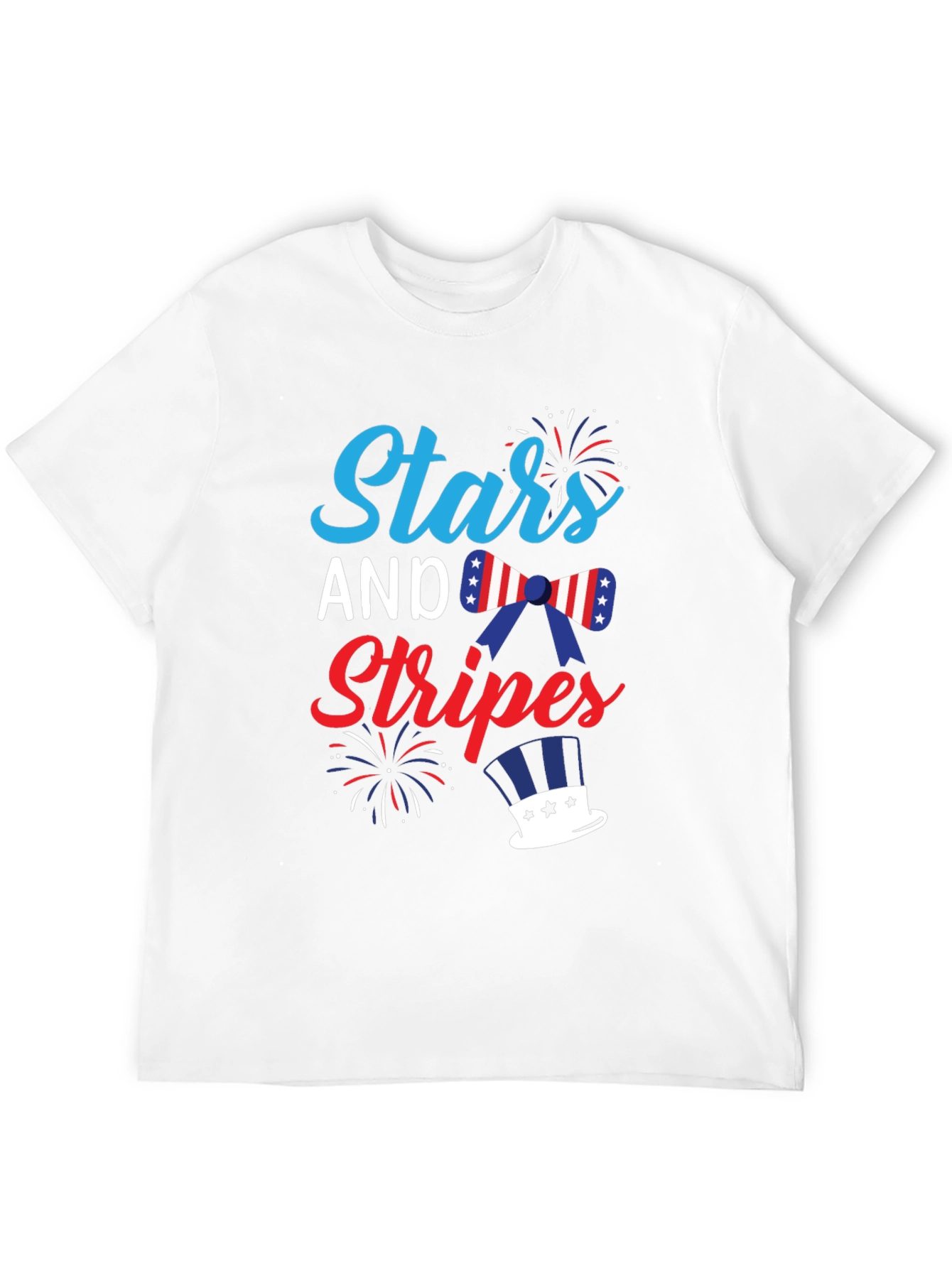 Black Stars and Stripes Patriotic Graphic T-Shirt view 12