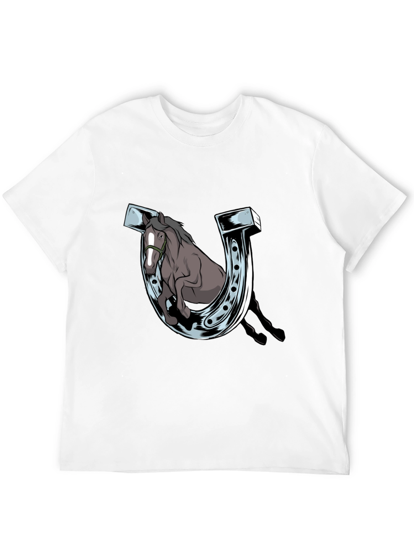 Black Horse and Horseshoe Graphic Tee view 12