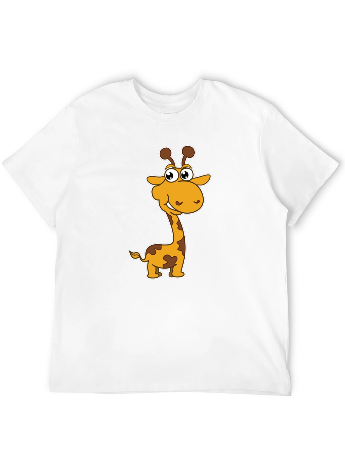 Black Cartoon Giraffe Graphic Tee - Men's Black T-Shirt view 12