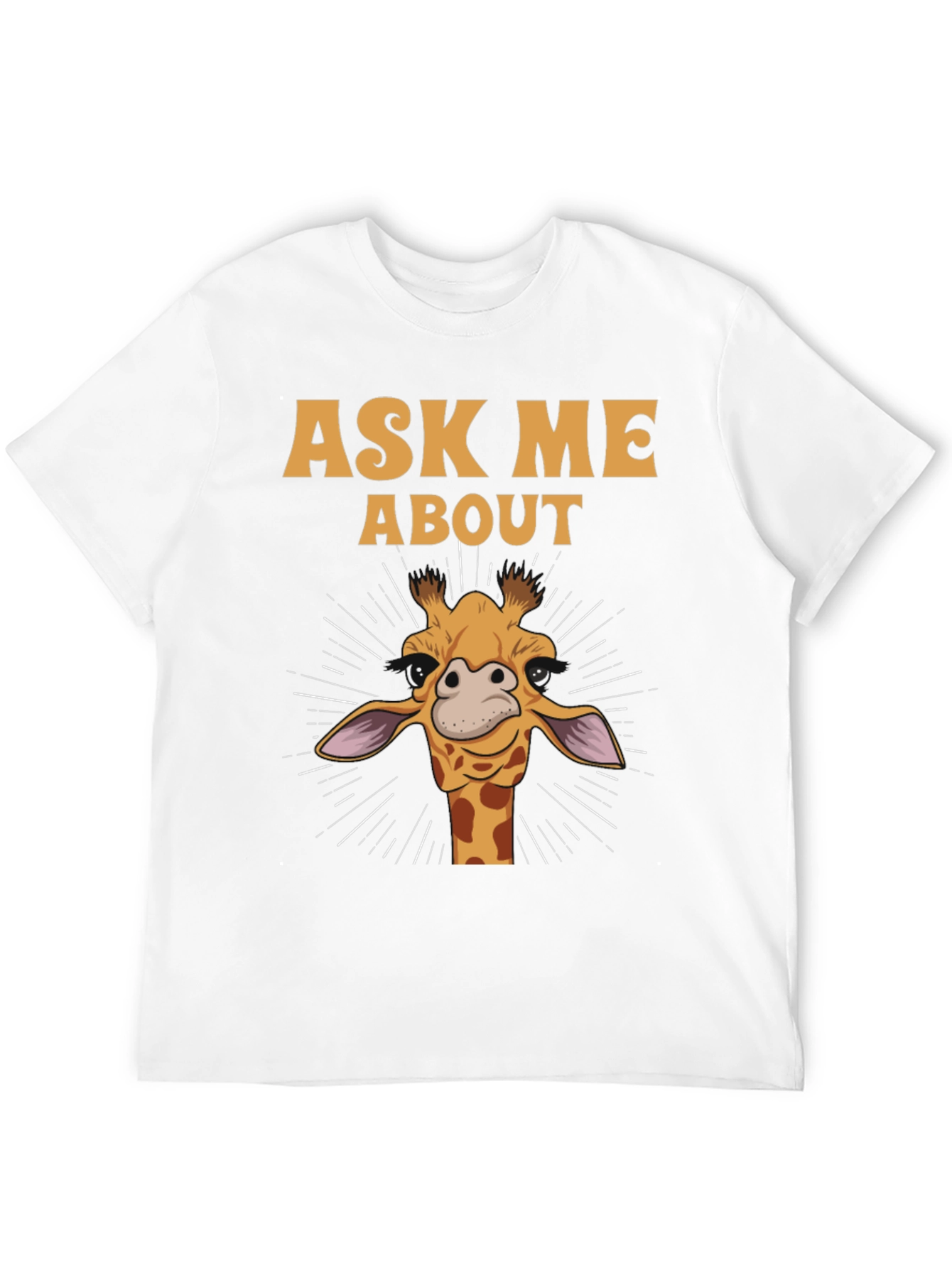 Black Funny Giraffe Ask Me About T-Shirt view 12