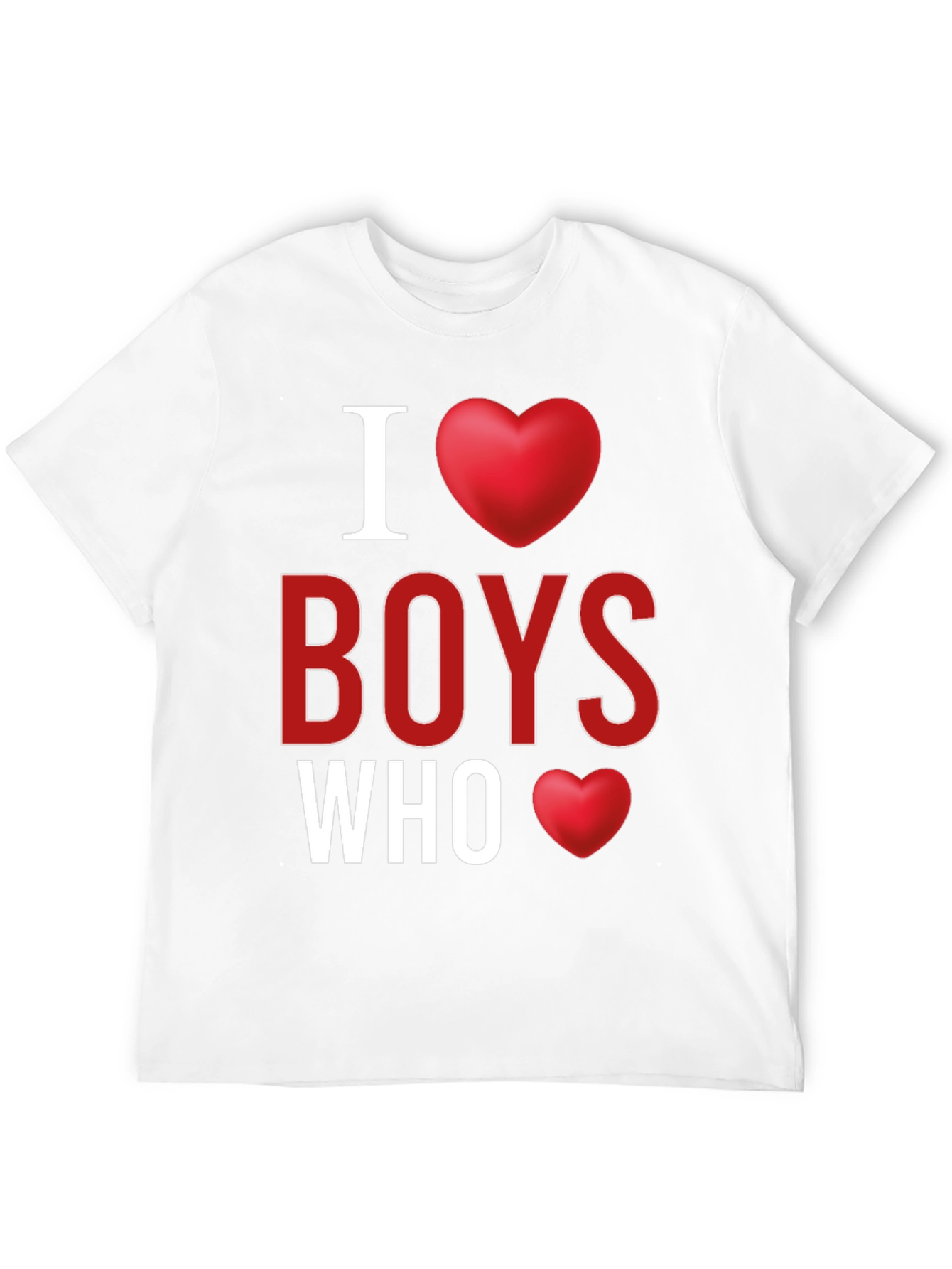 Black I Heart Boys Who T-Shirt - Novelty Graphic Tee view 12