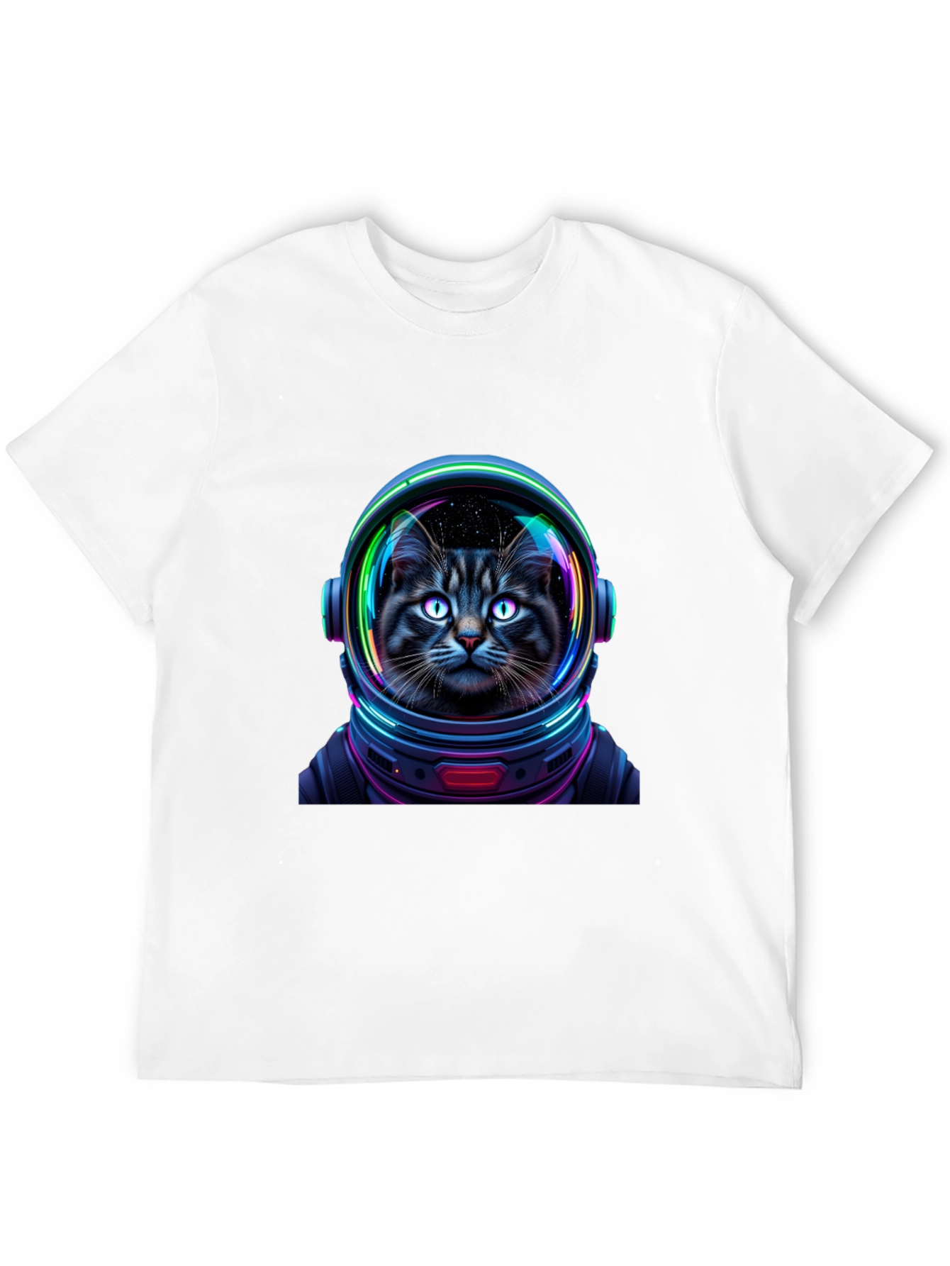 Black Cat Astronaut Graphic T-Shirt - Unisex Black Tee view 12