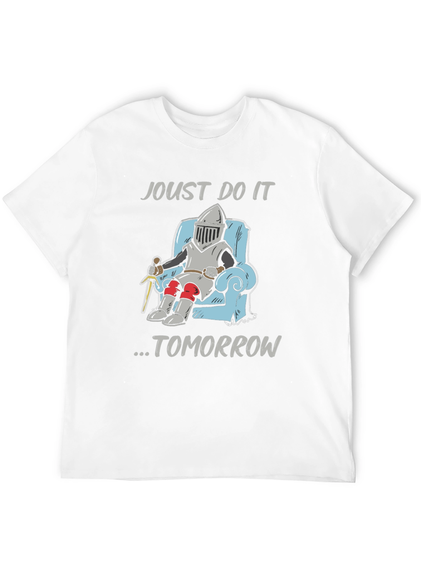 Black Joust Do It Tomorrow Funny Knight T-Shirt view 12