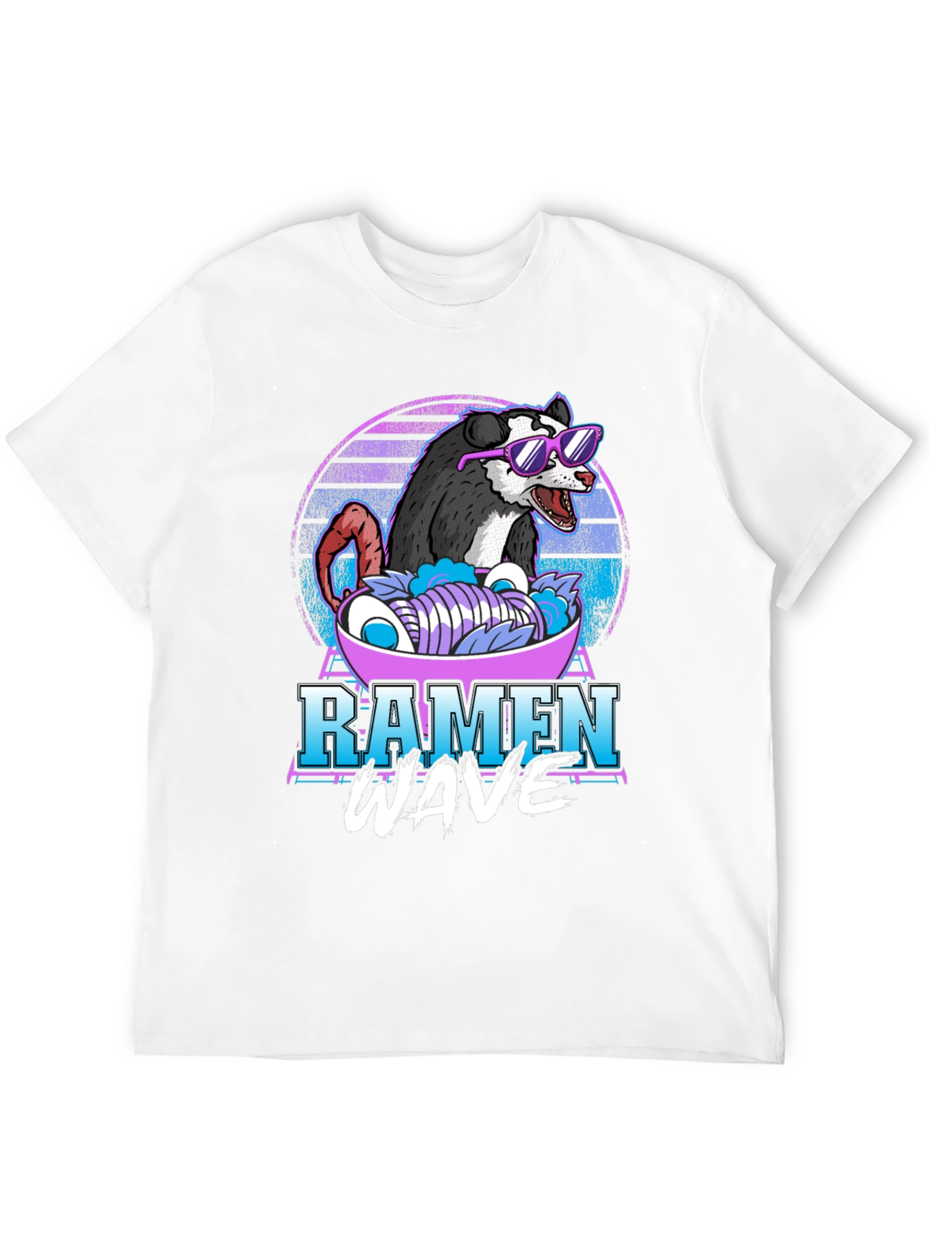 Black Ramen Wave Opossum T-Shirt view 12